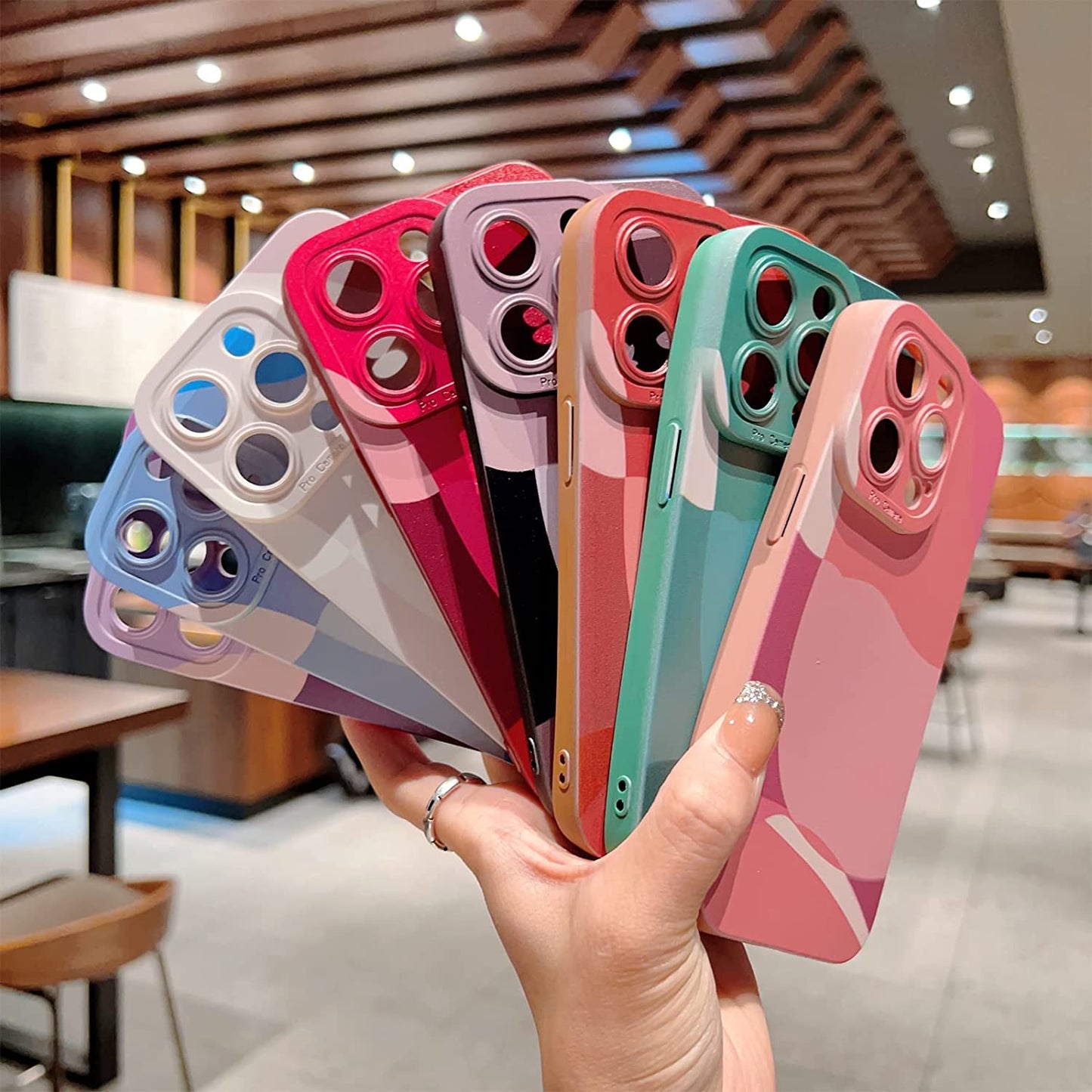 YKCZL Compatible with Iphone 14 Pro Max Case,Cute Painted Art Heart Pattern Full Camera Lens Protective Slim Soft Shockproof Phone Case for Women Girls-Dark Green  YKCZL   