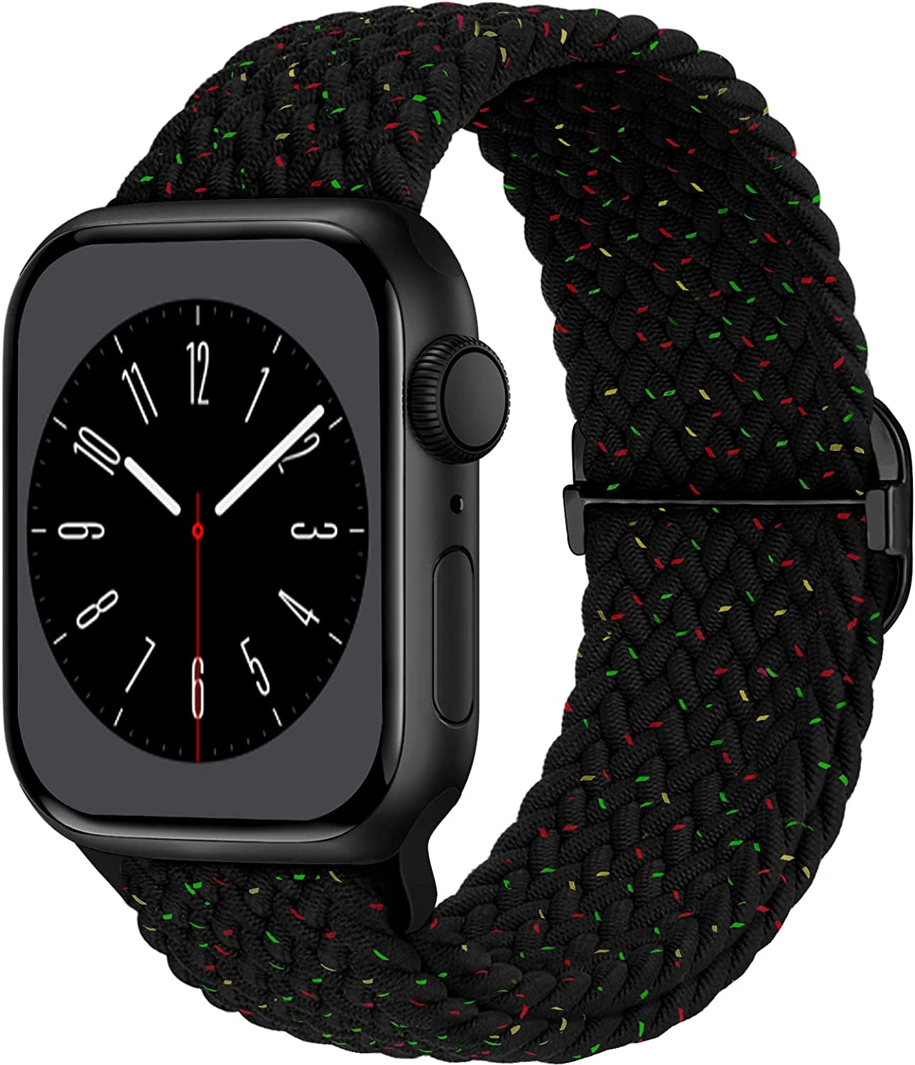Braided Solo Loop Compatible with Apple Watch Band 38Mm 40Mm 41Mm 42Mm 44Mm 45Mm 49Mm for Women Men, Stretchy Straps Elastic Sport Wristbands for Iwatch Series 8 7 6 5 4 3 2 1 SE Ultra  Butifacion Black unity 42/44/45/49mm 