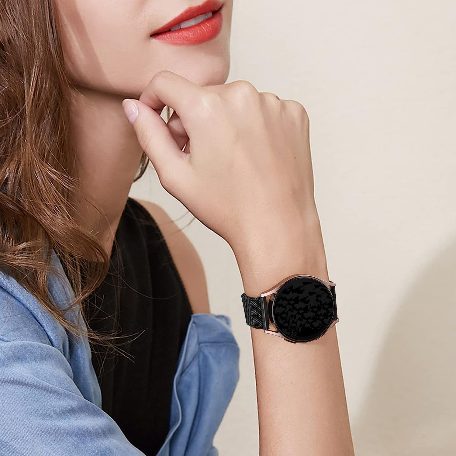 Metal Bands for Garmin Venu / Venu 2 plus / Venu Sq Watch Band Women Men, 20Mm Stainless Steel Replacement Wristband Strap for Garmin Vivomove Sport, Vivoactive 3 / 3 Music, Forerunner 645 / 245 Music Smart Watch  Wanme   