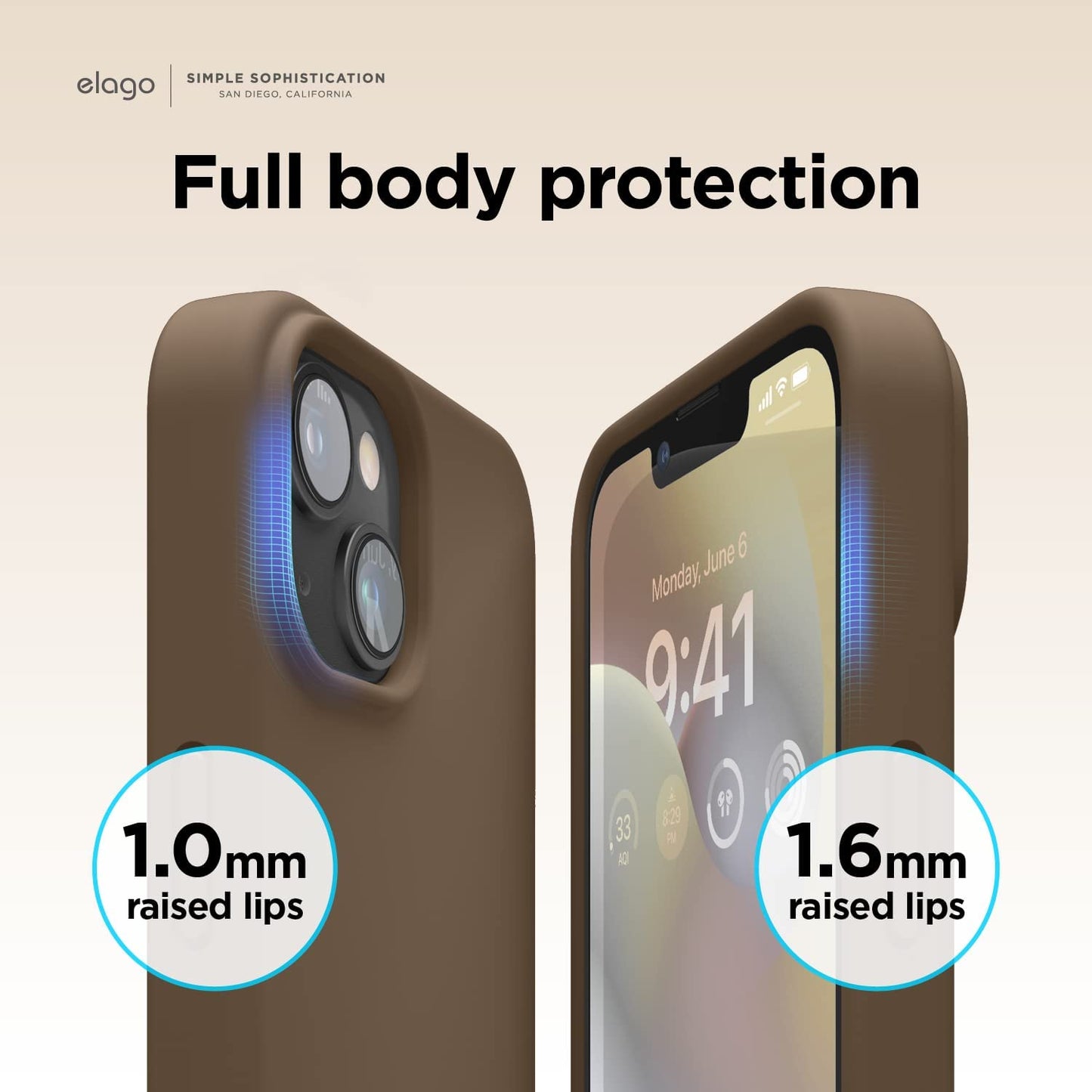 Elago Compatible with Iphone 14 Case, Liquid Silicone Case, Full Body Protective Cover, Shockproof, Slim Phone Case, Anti-Scratch Soft Microfiber Lining, 6.1 Inch (Brown)  elago   