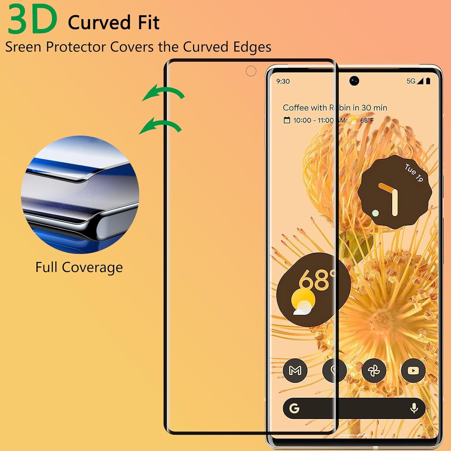 [2+2 Pack] for Google Pixel 6 Pro Screen Prote and Camera Lens Protector, 9H Tempered Glass, Ultra Clear Screen Protector, anti Scratch, Bubble Free, HD Clear, Fingerprint Support  GUMANYU   