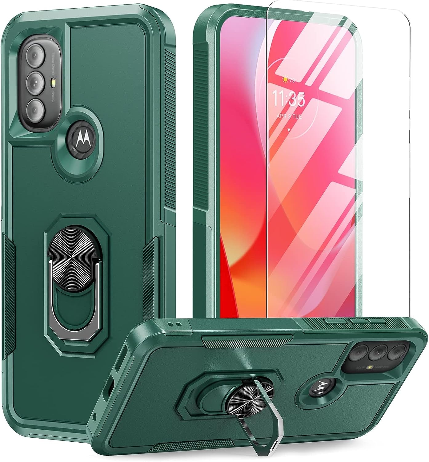 BNIUT for Motorola Moto G Power 2022 Case: Moto G Play 2023 Case & Moto G Pure 2021 Case - Dual Layer Protective Heavy Duty Phone Cover Shockproof Rugged with Non Slip Textured (Burgundy Purple)  binghexin Y Dark Green  