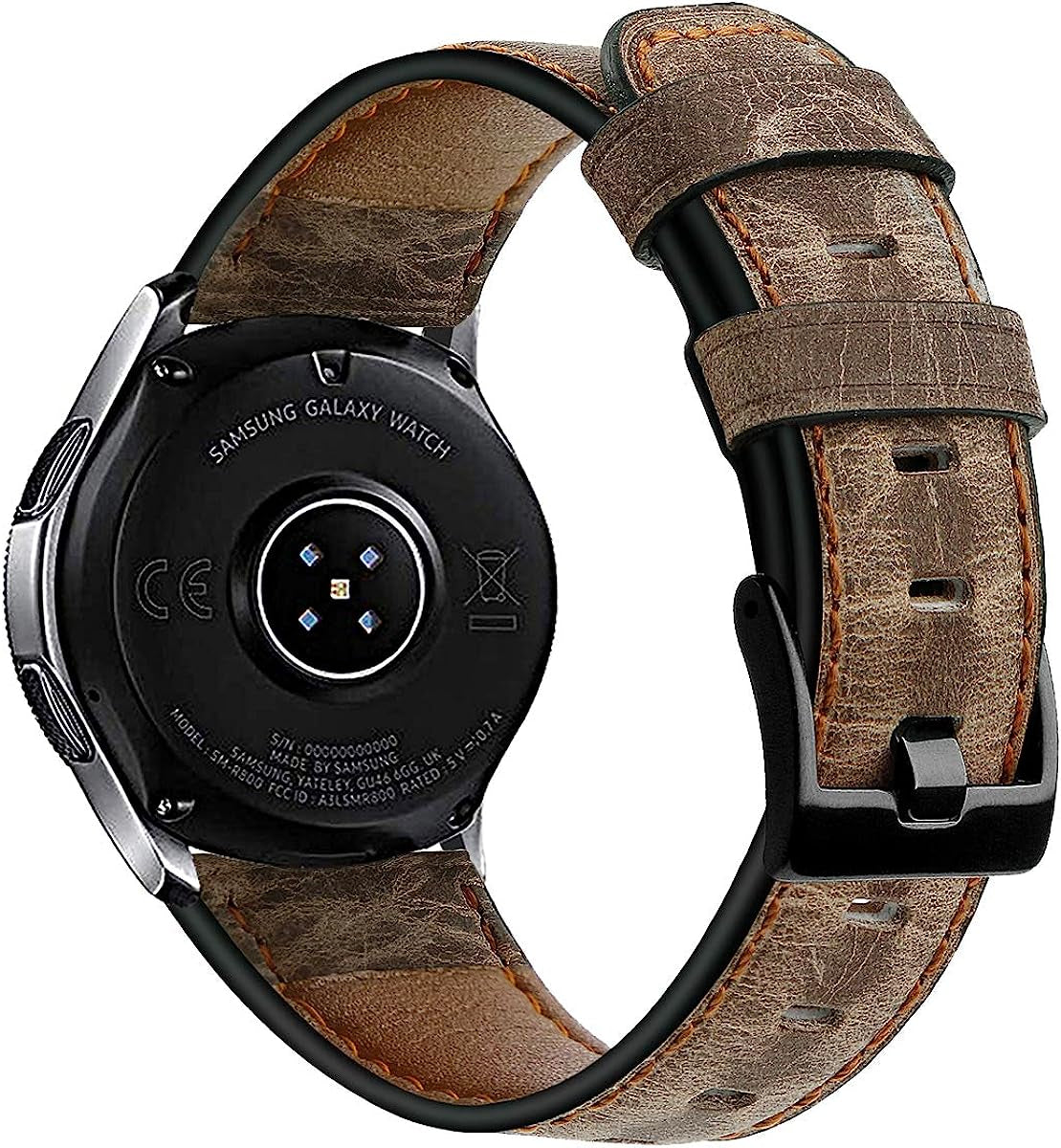 Compatible with Samsung Galaxy Watch 46Mm, 22Mm Genuine Leather Band for Samsung Gear S3 Frontier/Huawei Watch GT 2 46Mm, Leather Strap Replacement for Men Women  EIHAIHIS   