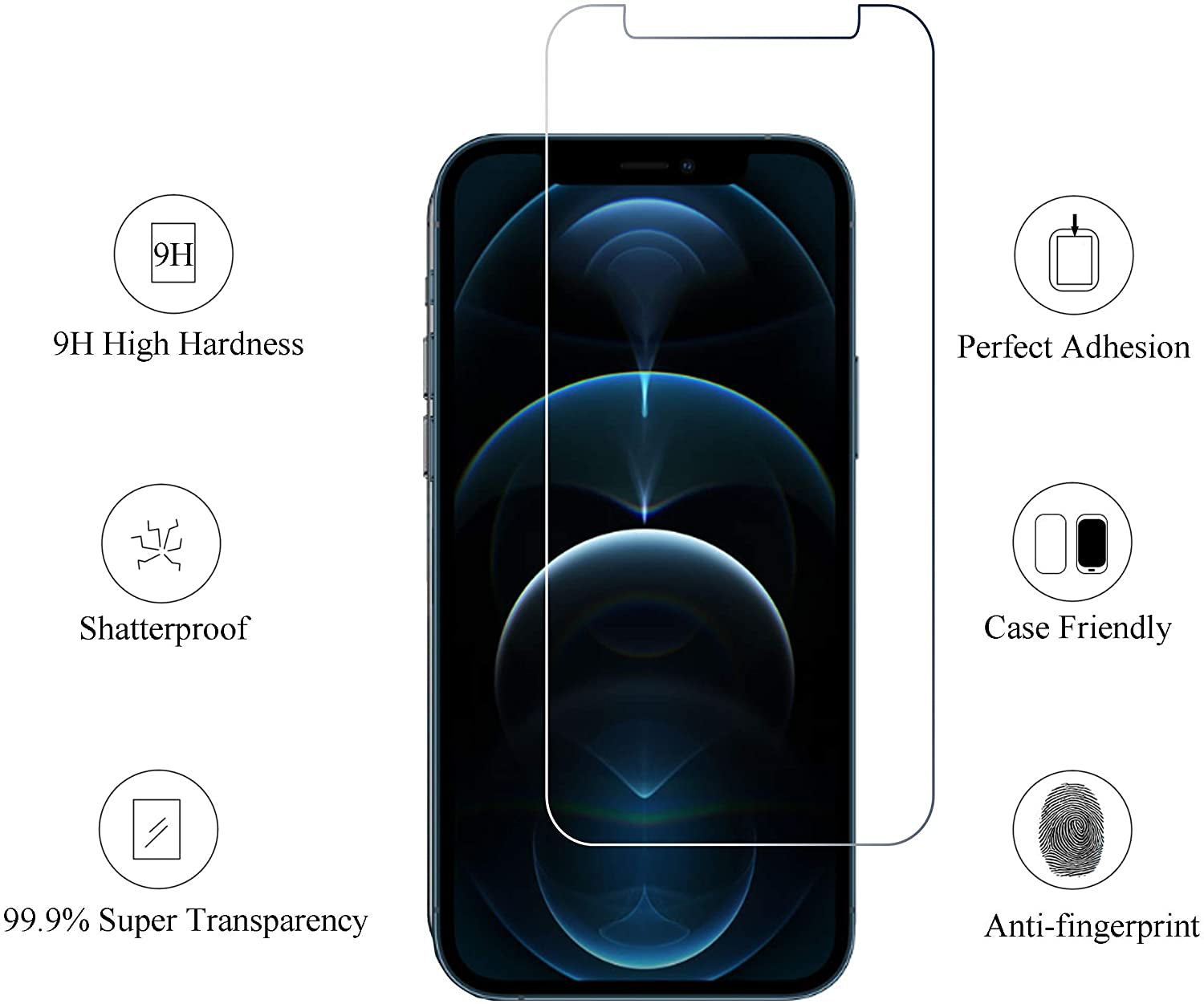Ailun Glass Screen Protector for Iphone 12 Pro Max 2020 6.7 Inch 3 Pack Case Friendly Tempered Glass  Siania   