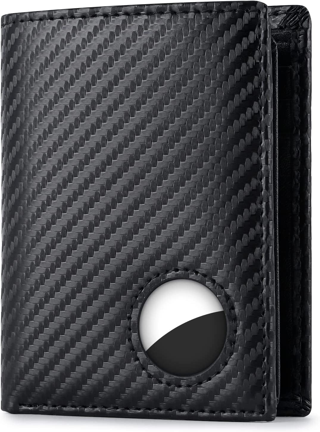 Swallowmall Airtag Wallet for Men,Rfid Genuine Leather Bifold Wallets for Men Removable ID Windows 11 Cards Holders Gift Box(Airtag Not Included)  swallowmall Vertical-BlackStripe  