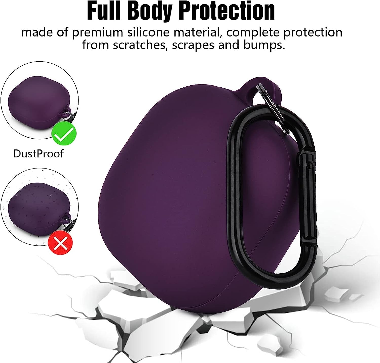 AIRSPO Silicone Case Compatible with Samsung Galaxy Buds 2 Pro/Galaxy Buds 2/ Galaxy Buds Pro/Galaxy Buds Live Case (Dark Purple)  AIRSPO   