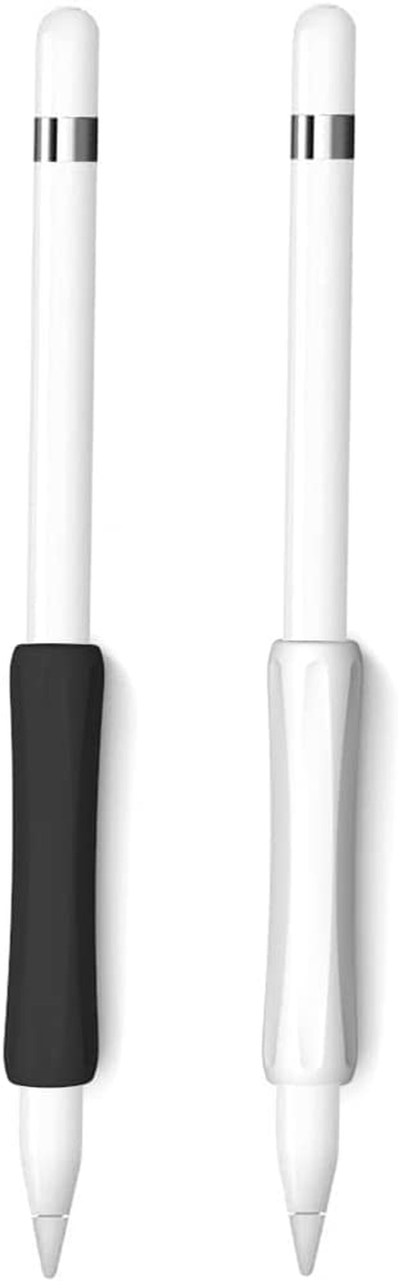 Proelife 2-Pack Ergonomics Grip Holder Anti-Rolling Protective Sleeve Cover for Apple Pencil 2Nd & 1St Gen 2022-2018 Ipad Pro 12.9'' 11''/Air 10.9'' Stylus Accessory Kits (Pink/Purple)  ProElife White/Black  