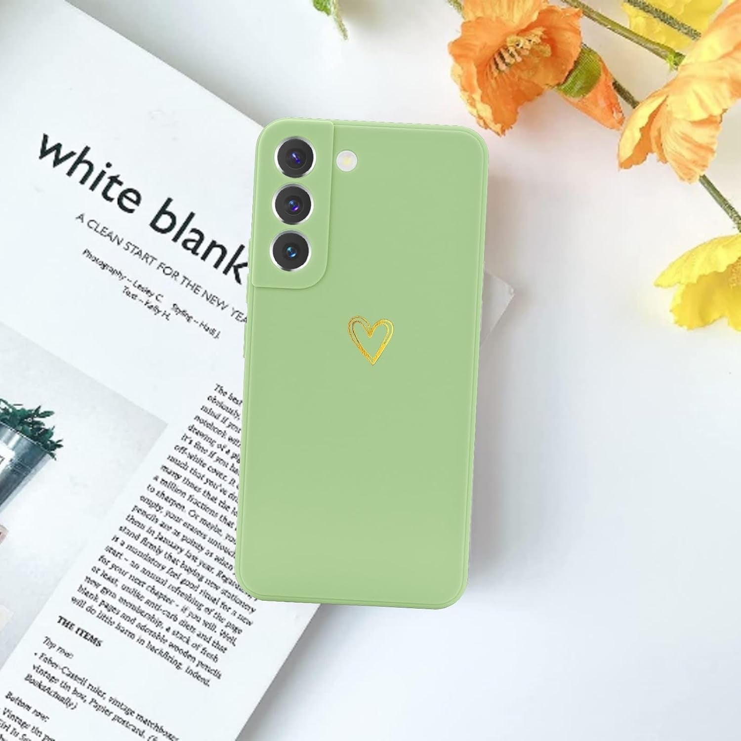 Wirvyuer for Samsung Galaxy S22 Case Cute Slim Shockproof Phone Case with Wireless Charging Support and Protection, Lime Green  Wirvyuer   