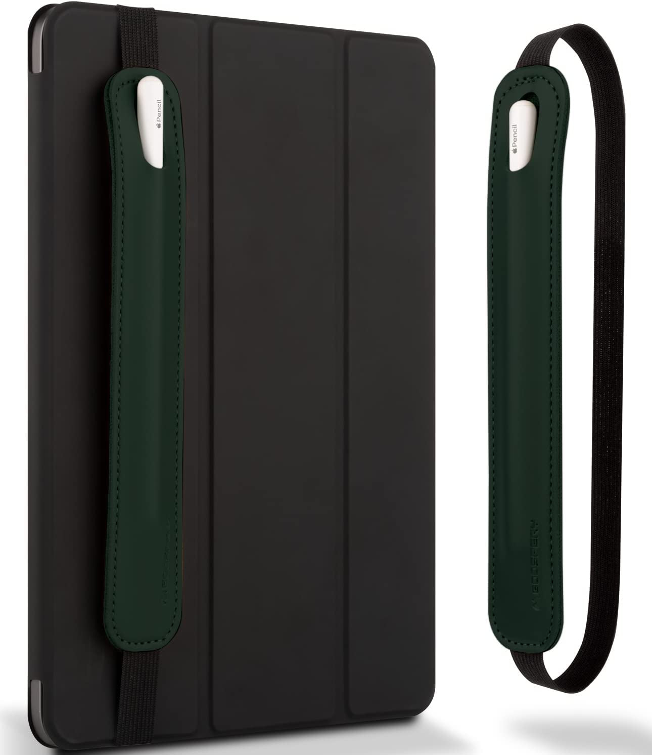 Goospery Pencil Holder Compatible with Apple Pencil Case(1St & 2Nd Generation)Stylus Pen Sleeve PU Leather Accessories Elastic Band for All Tablets Including Ipad Pro 12.9 11 Inch Air 4Th - Dark Grey  GOOSPERY Dark Green  