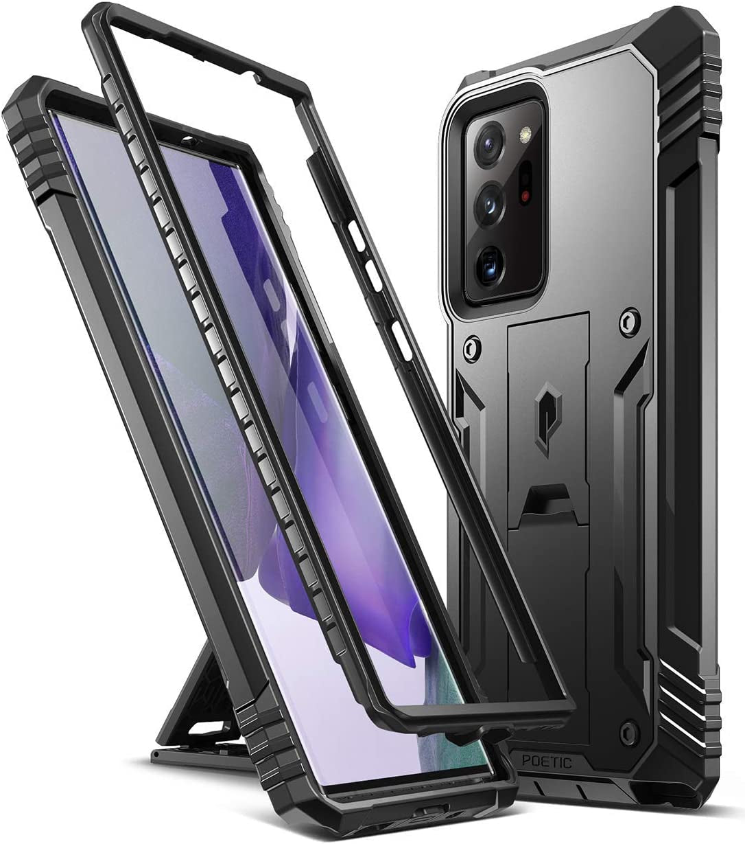 Poetic Revolution Series for Samsung Galaxy Note 20 Ultra Case, Full-Body Rugged Dual-Layer Shockproof Protective Cover with Kickstand, without Built-In-Screen Protector, Black  Poetic   