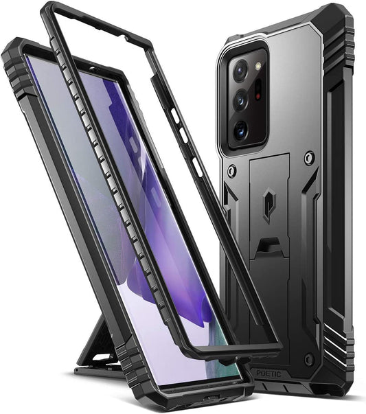 Poetic Revolution Series for Samsung Galaxy Note 20 Ultra Case, Full-Body Rugged Dual-Layer Shockproof Protective Cover with Kickstand, without Built-In-Screen Protector, Black  Poetic   