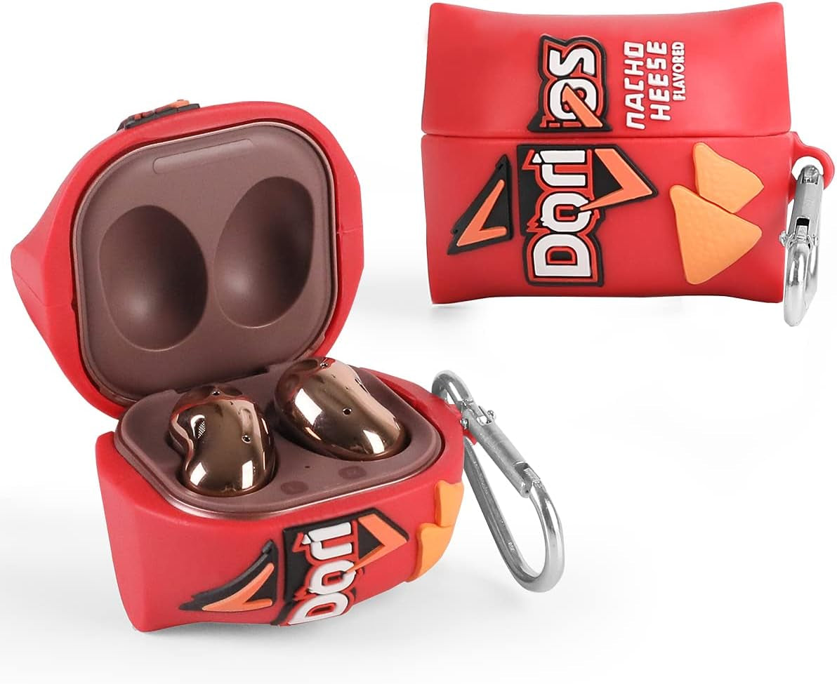 Fit Designed for Samsung Galaxy Buds2 Pro (2022) /Galaxy Buds 2 (2021) /Galaxy Buds Live (2020) /Galaxy Buds Pro (2021), Suublg Silicone Charging Case Protection Cover with Keychain  Suublg RetroRadioBlack  