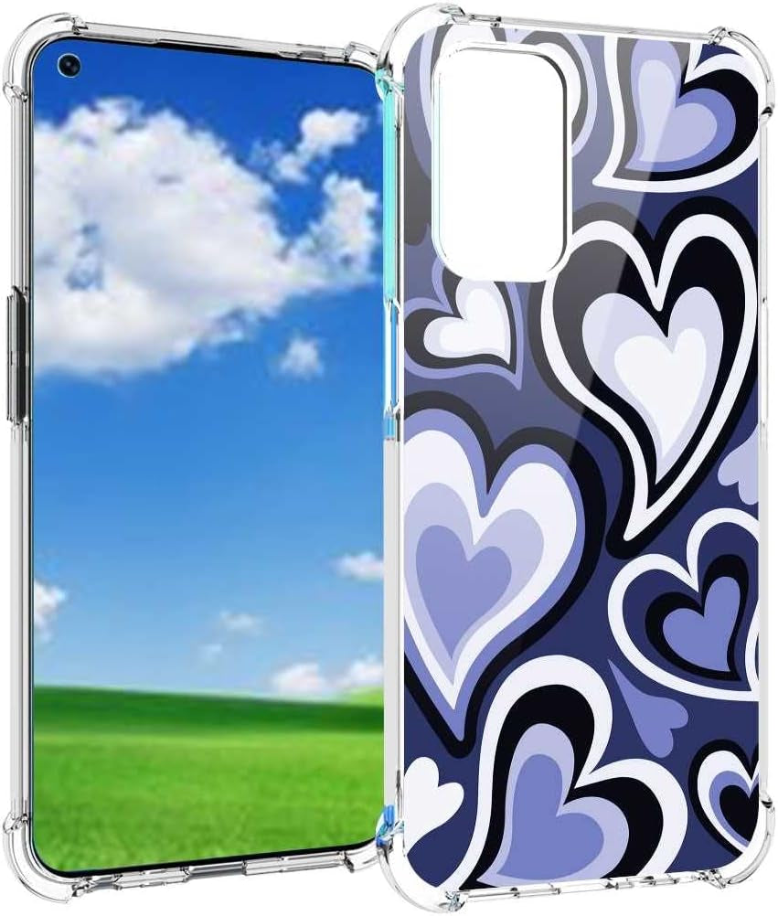 Saiaty Lideqee Designed for Oneplus Nord N200 5G/Oppo A93 5G Case, Pink Love Heart Coffee Latte Swirls Valentines Graphic Designed for Oneplus Case Women Girls, Soft TPU Trendy Case for Oneplus  saiaty lideqee Indie Purple  