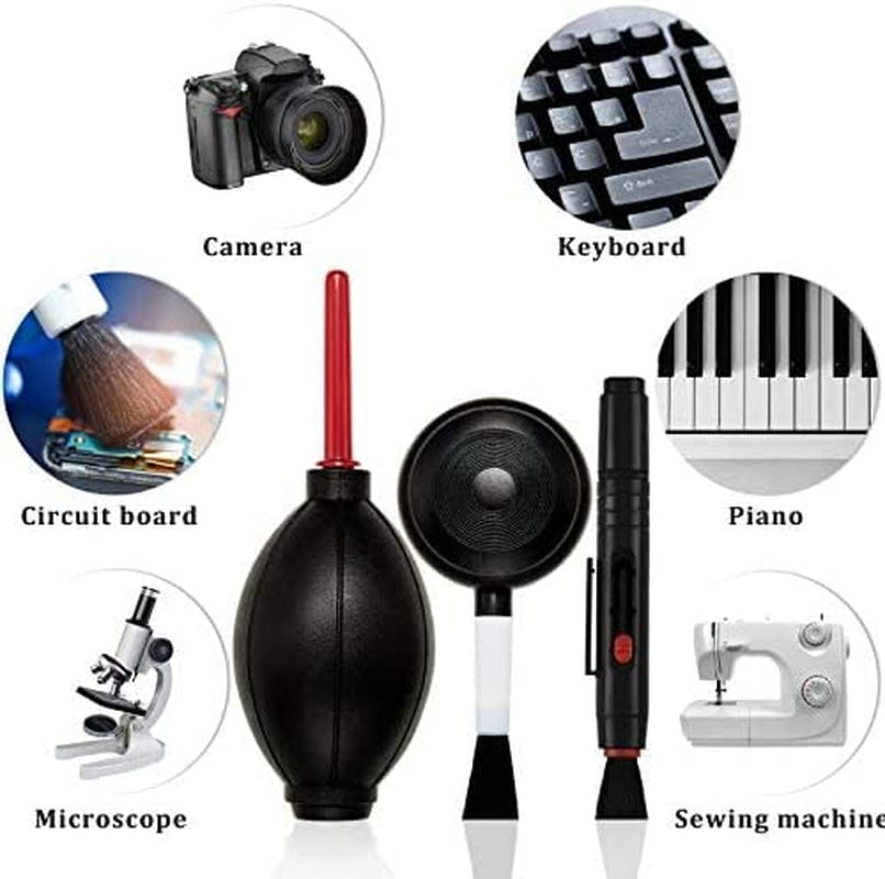 Camera Cleaning Kit with Camera Cleaning Pen Brush, Air Blaster Blower and Lens Brush Blower Brush Dust Cleaner for Lens, Camera, SLR, Telescope, Magnifying Glass, Phone  Patelai   