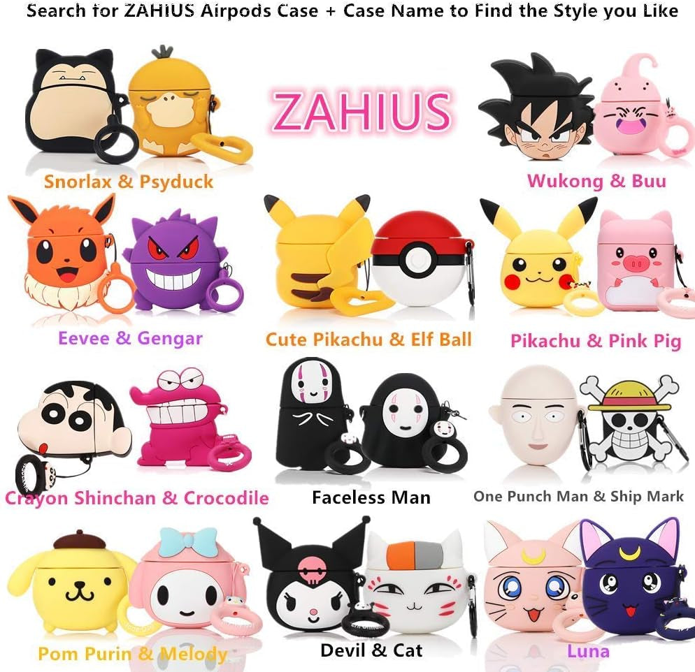 ZAHIUS Silicone Case Funny Cover Compatible for Apple Airpods 1&2[3D Cartoon Pattern][Designed for Kids Girl and Boys](Winnie)  ZAHIUS Direct   