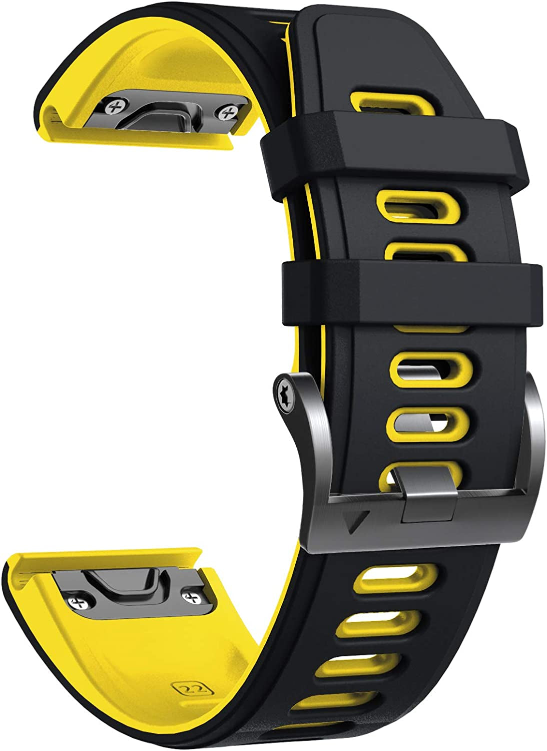 Notocity Compatible with Fenix 6 Pro Watch Band for Fenix 6/Fenix 5/Fenix 5 Plus/Fenix 7/Forerunner 935/Forerunner 945/Approach S60/Quatix 5(Dark Blue-White)  NotoCity Black-yellow  