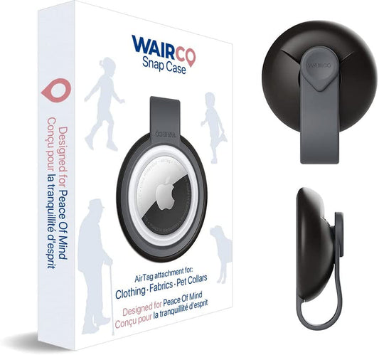 WAIRCO Airtag Holder - Ultra Secure Snap Closure Attachment for Clothing, Pet Collars, Luggage | Superior Protective Airtag Case for Children, Seniors and Pets  Wairco   