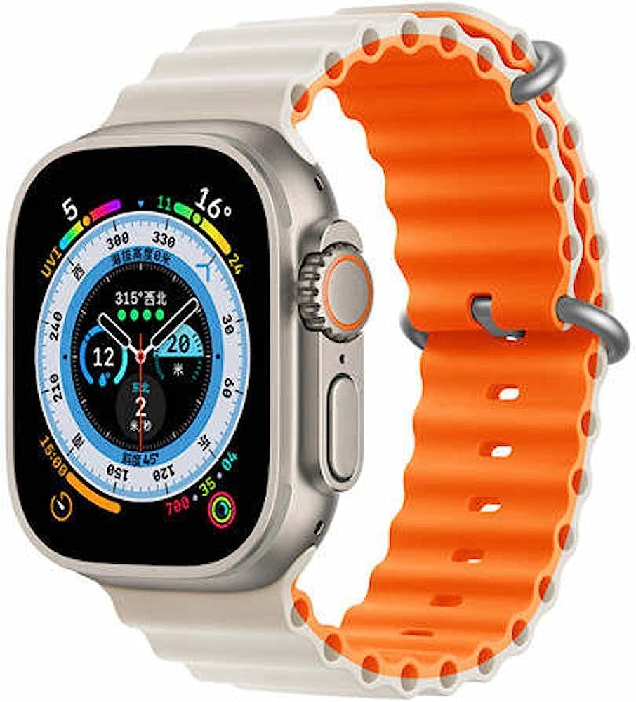 Premium Active Performance Watch Band Series Ultra SE 8 7 6 5 4 3 2 1 40Mm 38Mm 44Mm 42Mm 45Mm 41Mm 49Mm, Women and Men Sport (Fits Apple Watch) Bands Replacement for Iwatch Bands  The Celly Plug STARLIGHT/ORANGE 42/44/45/49mm 
