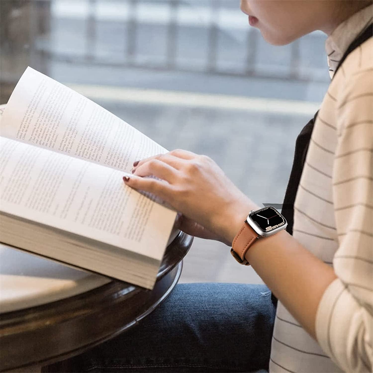 SWEES Leather Bands Compatible with Apple Watch Bands 41Mm 40Mm 38Mm Women Men, Genuine Leather Bands Replacement Strap for Apple Iwatch SE2 SE Series 8 7 6 5 4 3 2 1,Sports & Edition  SWEES   