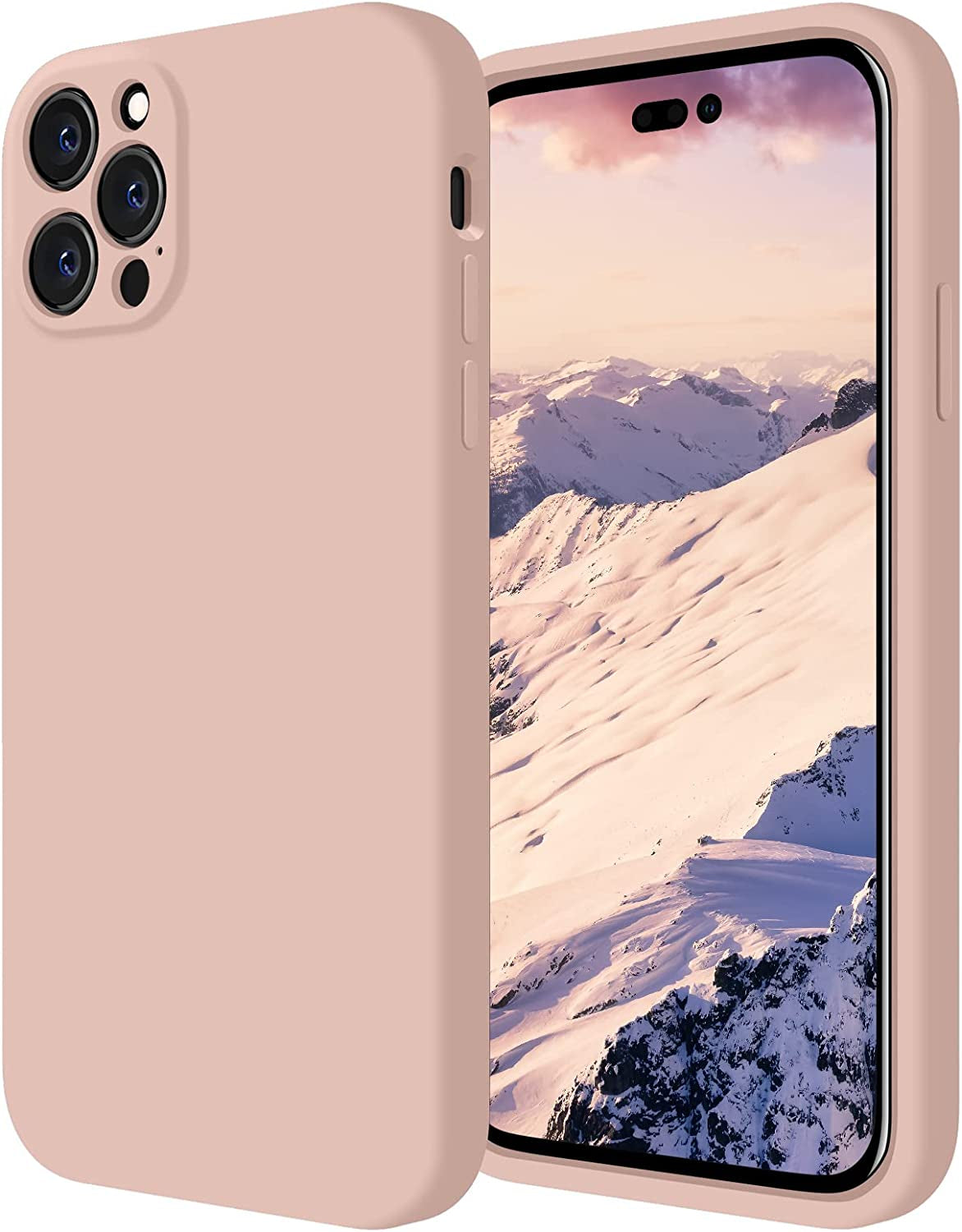 Firenova for Iphone 14 Pro Case, Silicone Upgraded [Camera Protection] Phone Case with [2 Screen Protectors], Soft Anti-Scratch Microfiber Lining Inside, 6.1 Inch, Black  FireNova Pinksand  