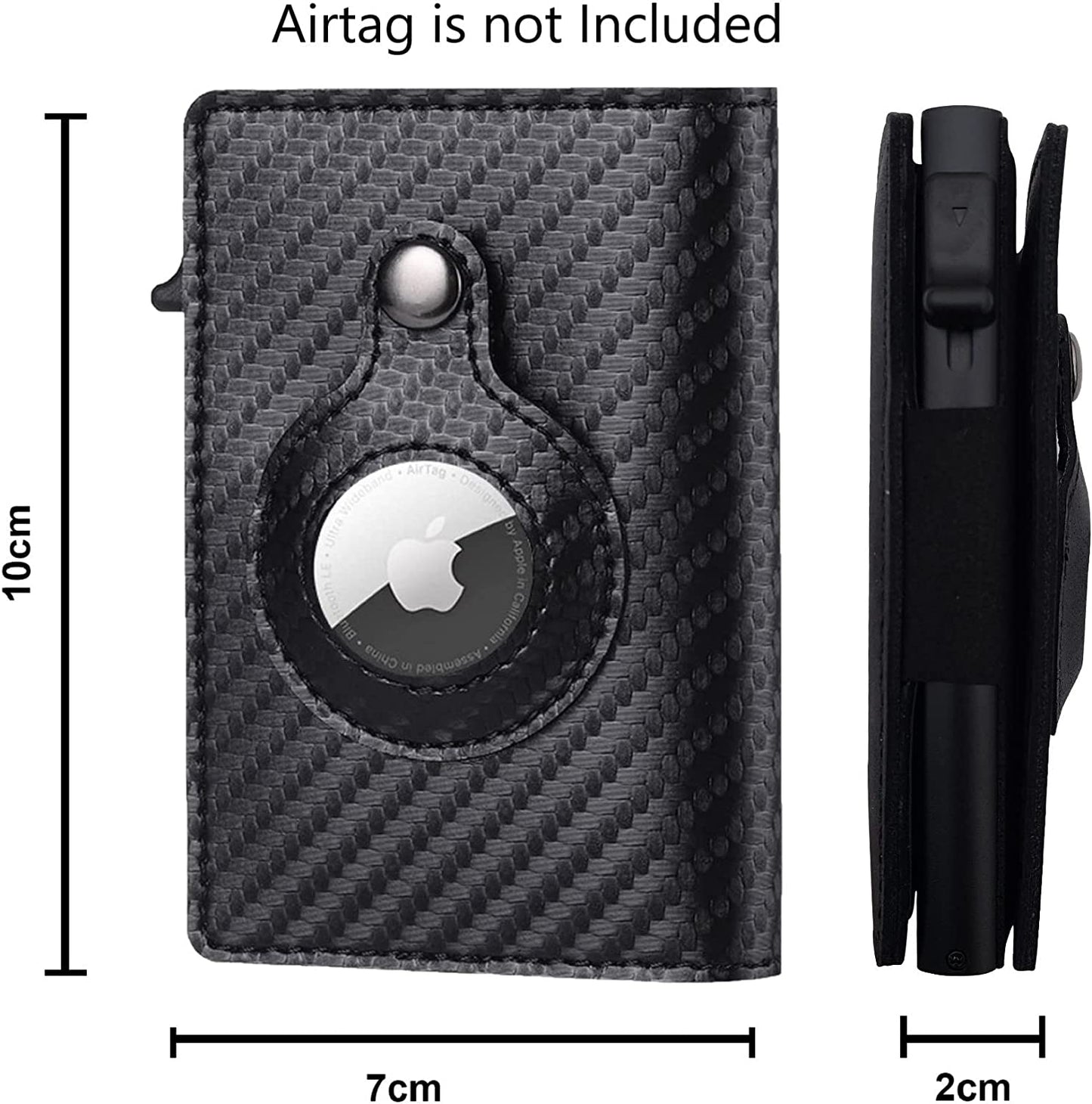 Airtag Wallet Case - Genuine Designer Leather Wallet for Men - 5-6 Pop up Credit Cards Money Holder, RFID Blocking - Slim, Thin, Trifold Wallet Air Tag Holder - Magnetic Close (Carbon Fiber)  Thepricesright4u   