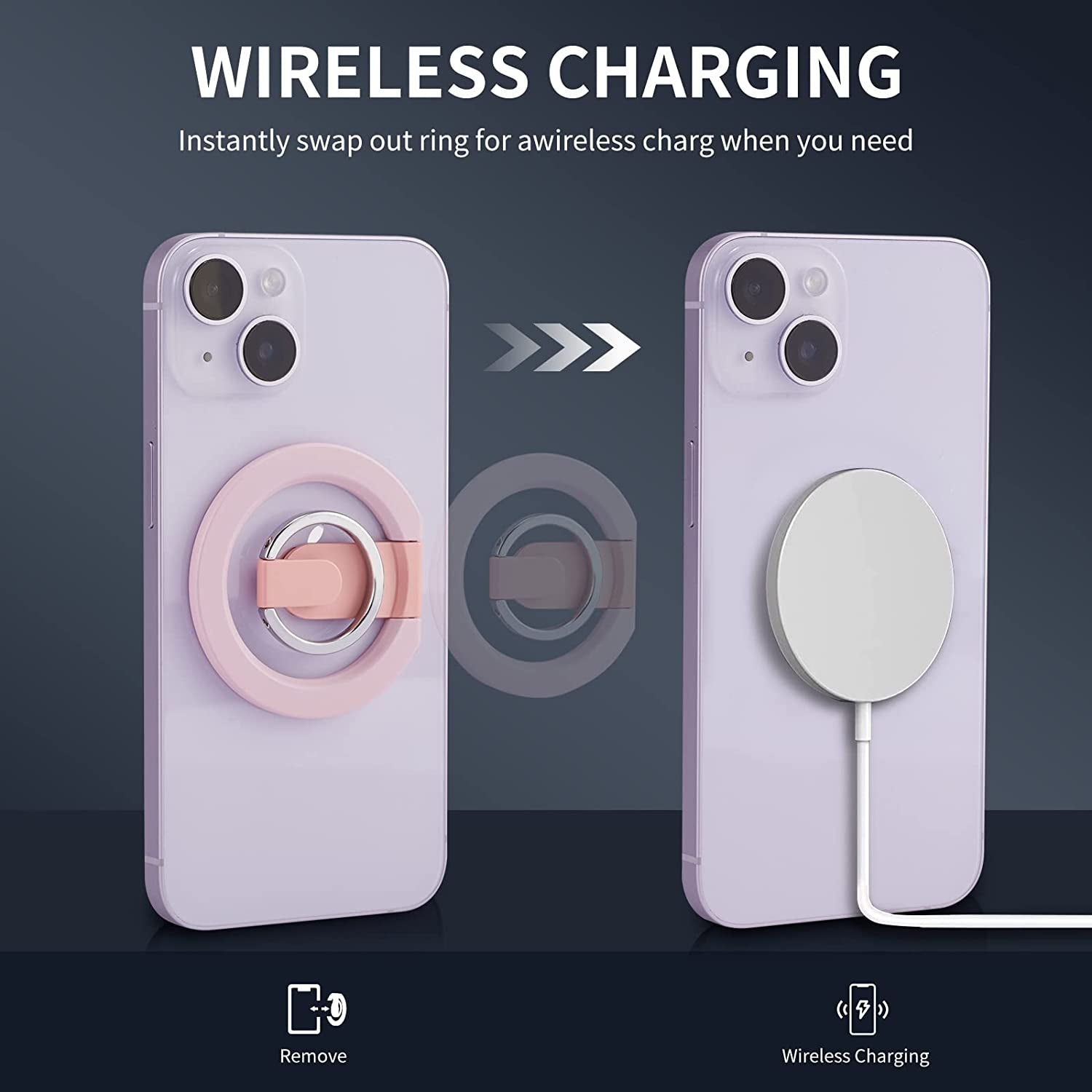 Rimyam Magnetic Phone Ring Holder for Magsafe Phone Grip&Stand 360° Rotation Grip Finger Kickstand Compatible with Iphone 14 13 12 plus Pro Pro Max Mini Magsafe Accessories  Rimyam   