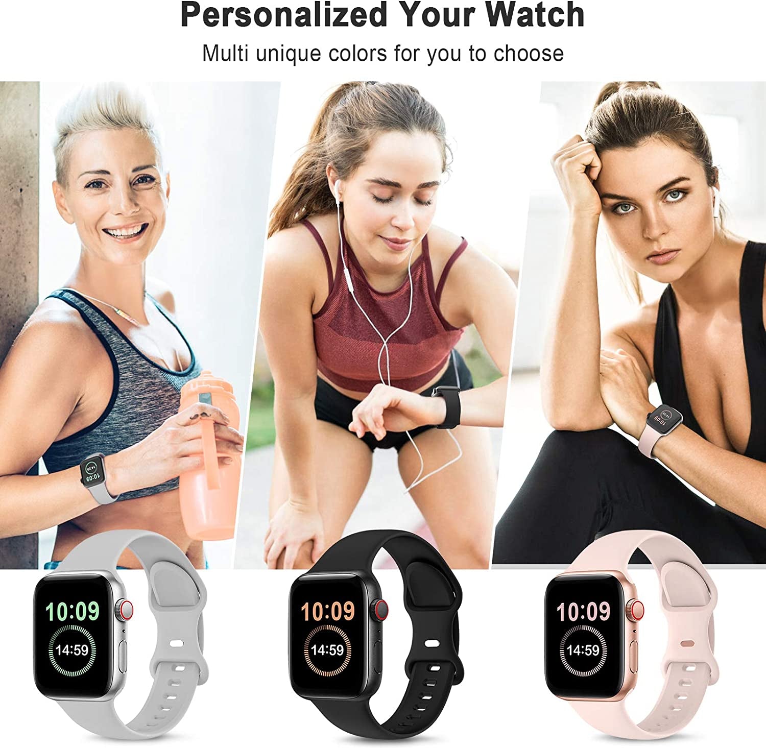 OYODSS 5 Pack Bands Compatible with Apple Watch Band 38Mm 40Mm 41Mm 42Mm 44Mm 45Mm 49Mm Women Men, Soft Silicone Sport Replacement Strap Compatible with Iwatch Ultra SE Series 8 7 6 5 4 3 2 1  OYODSS   