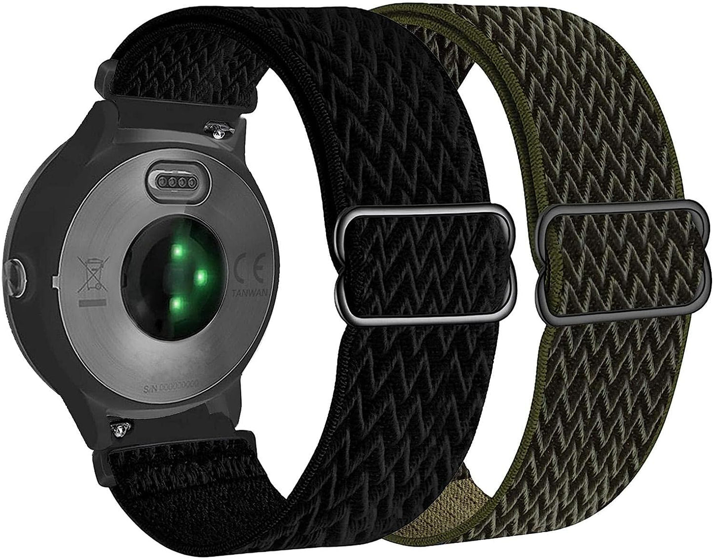 Abanen Stretch Loop Watch Bands for Garmin Venu 2 Plus/Venu Sq/Vivoactive 3 /Vivomove Sport, 20Mm Quick Release Elastic Soft Nylon Breathable Wristband Strap for Venu Sq 2, Forerunner 158  Abanen   