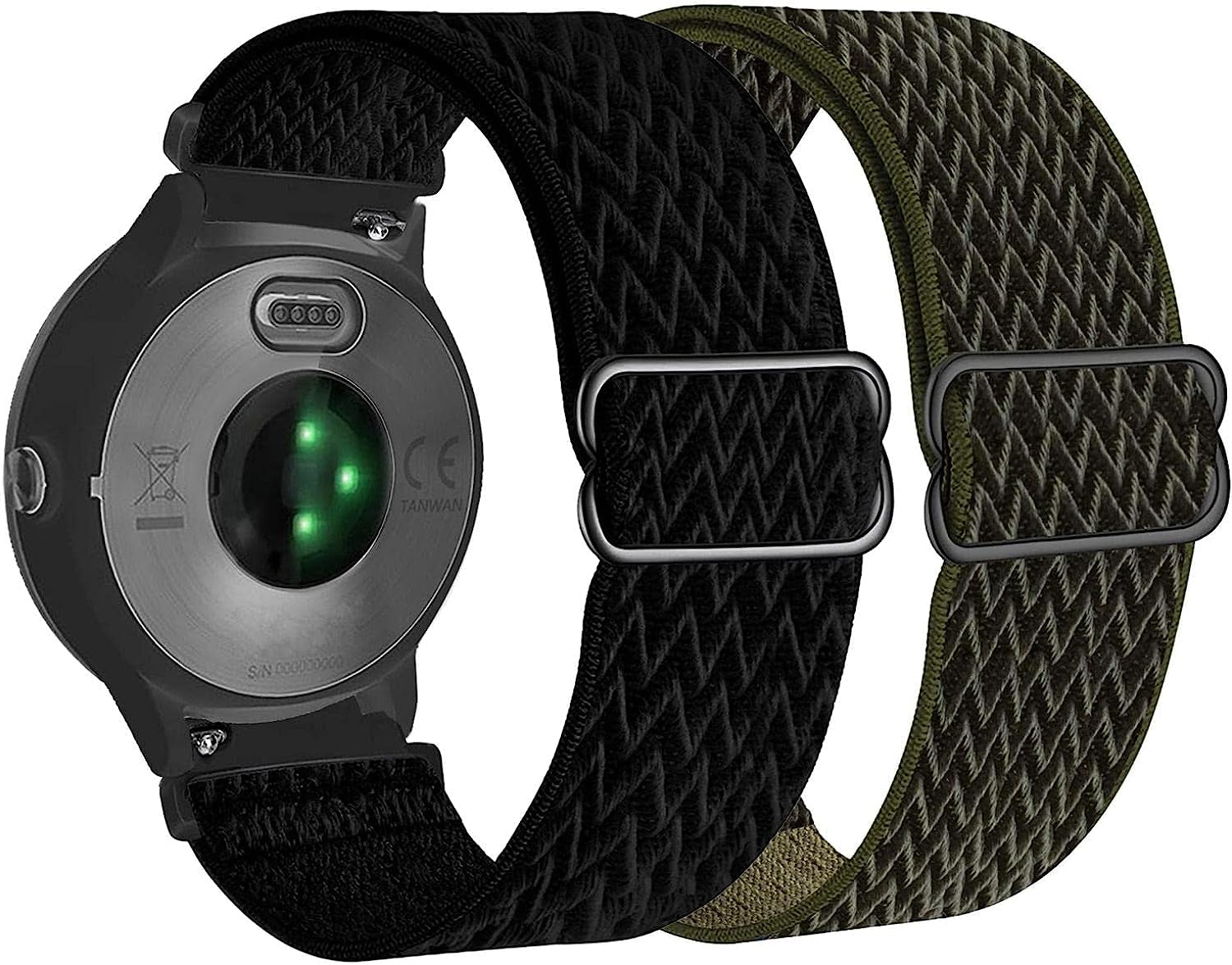 Abanen Stretch Loop Watch Bands for Garmin Venu 2 Plus/Venu Sq/Vivoactive 3 /Vivomove Sport, 20Mm Quick Release Elastic Soft Nylon Breathable Wristband Strap for Venu Sq 2, Forerunner 158  Abanen   