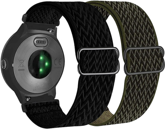 Abanen Stretch Loop Watch Bands for Garmin Venu 2 Plus/Venu Sq/Vivoactive 3 /Vivomove Sport, 20Mm Quick Release Elastic Soft Nylon Breathable Wristband Strap for Venu Sq 2, Forerunner 158  Abanen   