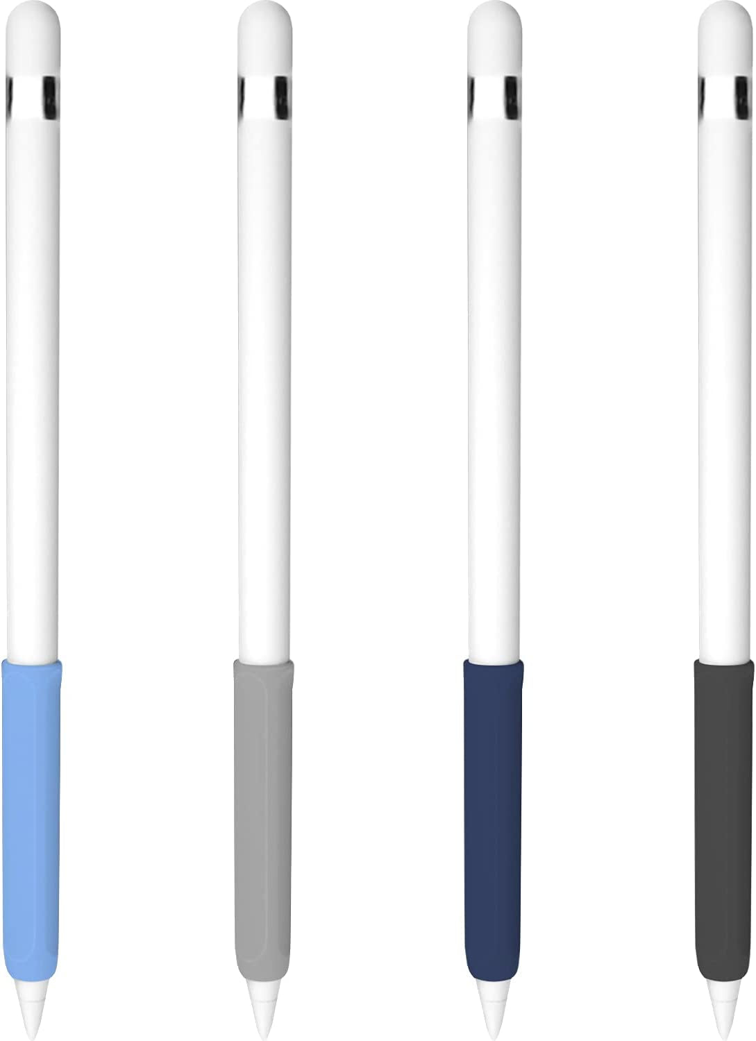 4 Pack Ergonomic Grip Designed for Apple Pencil 2Nd Generation,Yinva Silicone Case Cover Sleeve Compatible with Apple Pen 2 Gen Support Magnetic Charging (Pink, Purple,Blue,Black)  YINVA Black,Gray,Blue,Navy Blue(1st)  