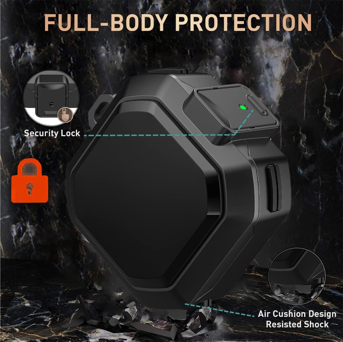 OTOPO Lock Case for Samsung Galaxy Buds 2 Pro/Galaxy Buds 2/Galaxy Buds Pro/Galaxy Buds Live Case with Cleaning Kit Men Women Protective Case Cover for Samsung Earbuds Case - Black  OTOPO   