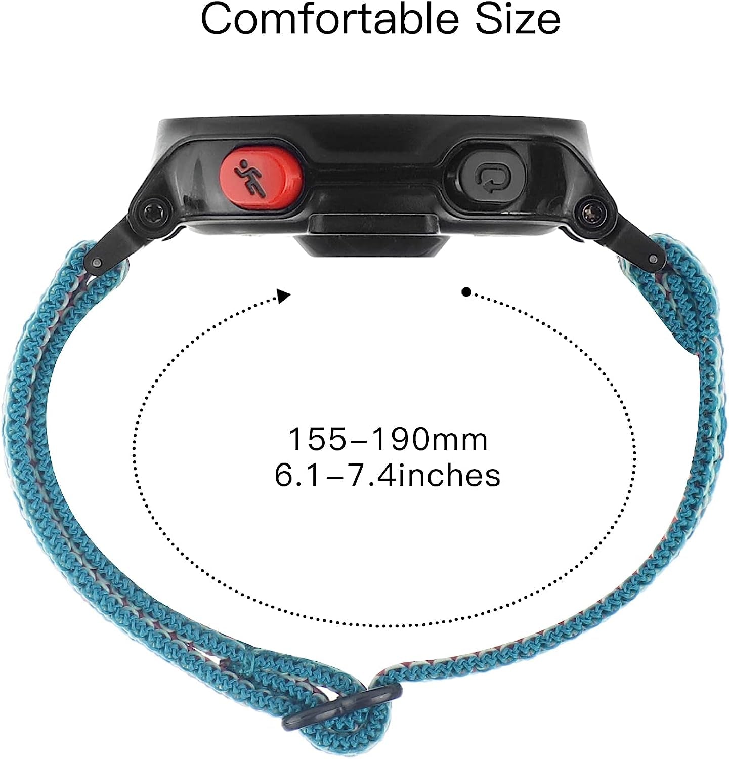 Adjustable Elastic Watch Band Compatible with Garmin Forerunner 235, Nylon Breathable Sports Replacement Wristbands for Forerunner 220/230/620/630/735Xt/235Lite for Women Men  WONFAITH   