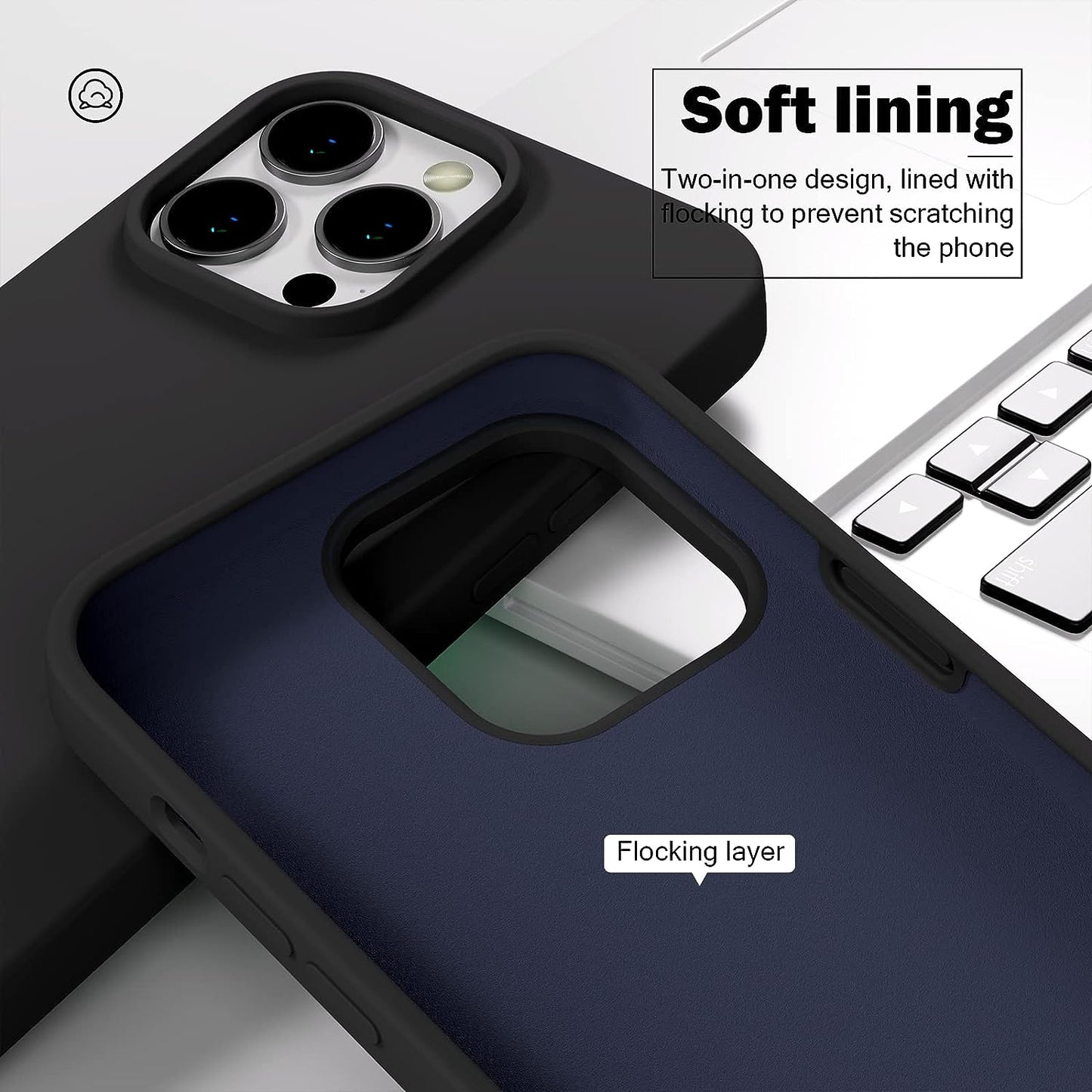 AKABEILA Case for Xiaomi 13 Case 6.36 Inch Liquid Silicone Slim Silky Soft Touch TPU Shockproof Case Cover with Anti-Scratch Microfiber Lining  AKABEILA   