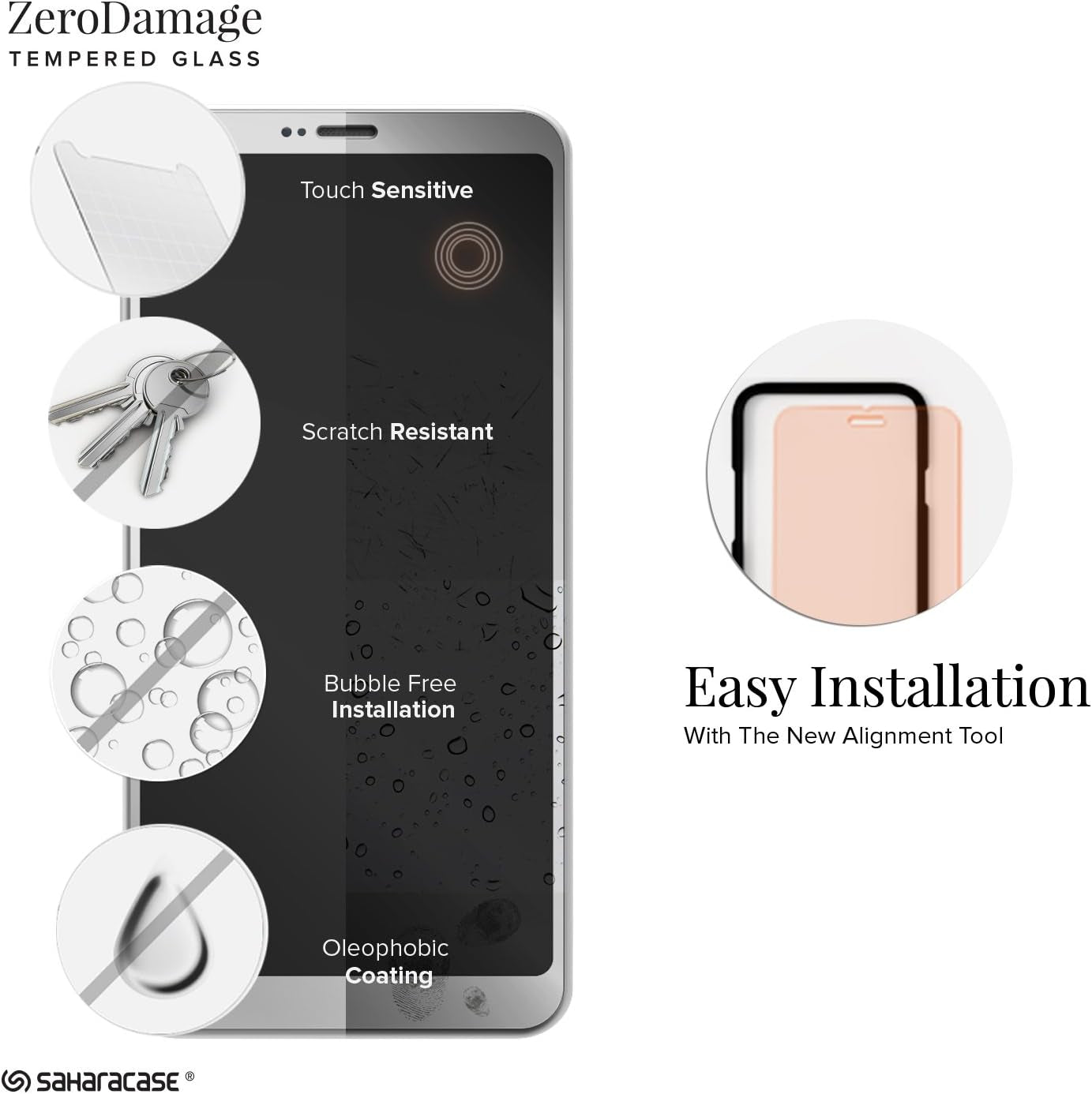 LG G6 Case, (Rose Gold Clear) Saharacase Protective Kit Bundle with [Zerodamage Tempered Glass Screen Protector] Premium Finish Slim Fit [Shockproof Bumper] Rugged Protection - Rose Gold Clear  Sahara Case   