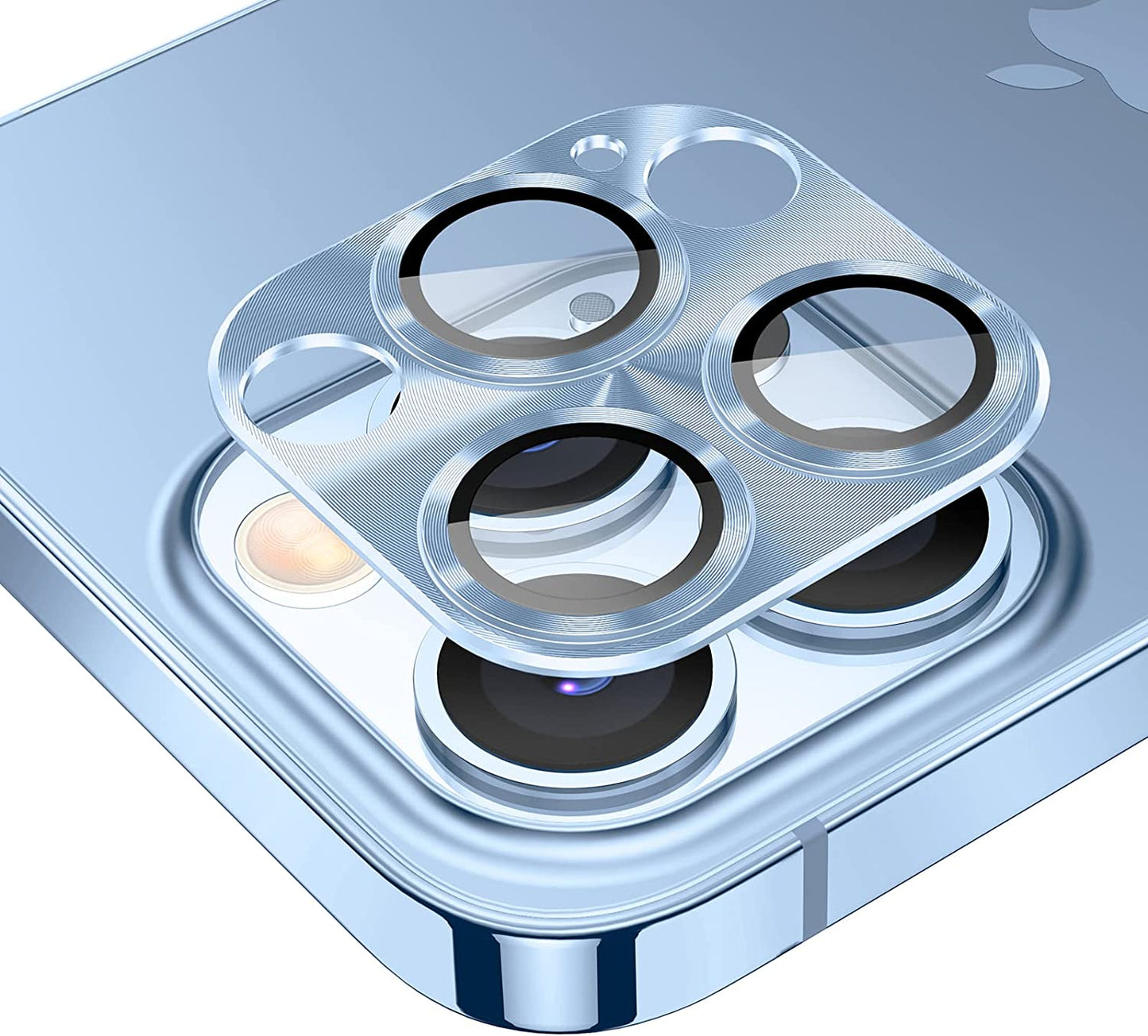 Tensea for Iphone 13 Pro / Iphone 13 Pro Max Camera Lens Protector, Tempered Glass Camera Cover Screen Protector Accessories, Aluminum Alloy Metal, Case Friendly for Iphone 13Pro / 13 Promax 2021 (Gold)  Tensea Sierra Blue  