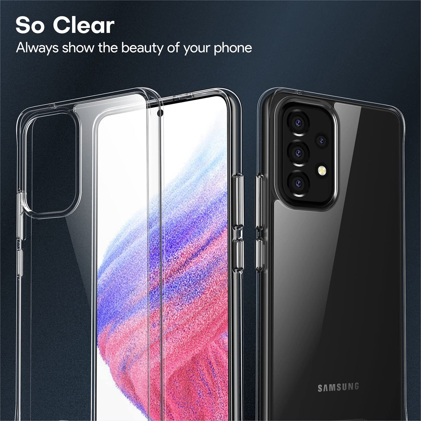 Rayboen Case for Galaxy A53 5G Crystal Clear Designed Non-Slip Shockproof Protection Phone Case, Hard PC Back Flexible TPU Slim Fit Light and Durable Cover for Samsung Galaxy A53 5G  Rayboen   