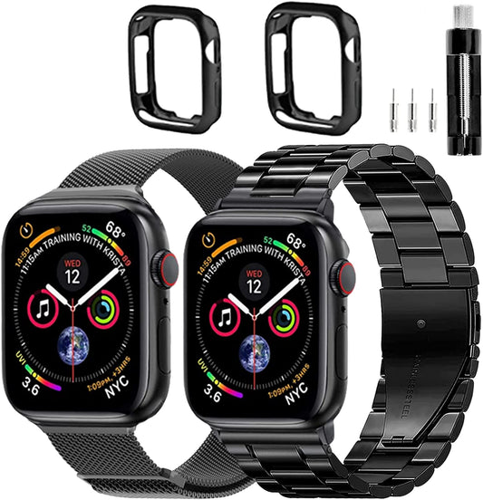 REASDEN Compatible with Apple Watch Band Iwatch Ultra Series 8/7/6/5/4/3/2/1/SE, 38/40/41/42/44/45/49Mm, Solid Stainless Steel Band Metal Business Band Man Women  REASDEN   