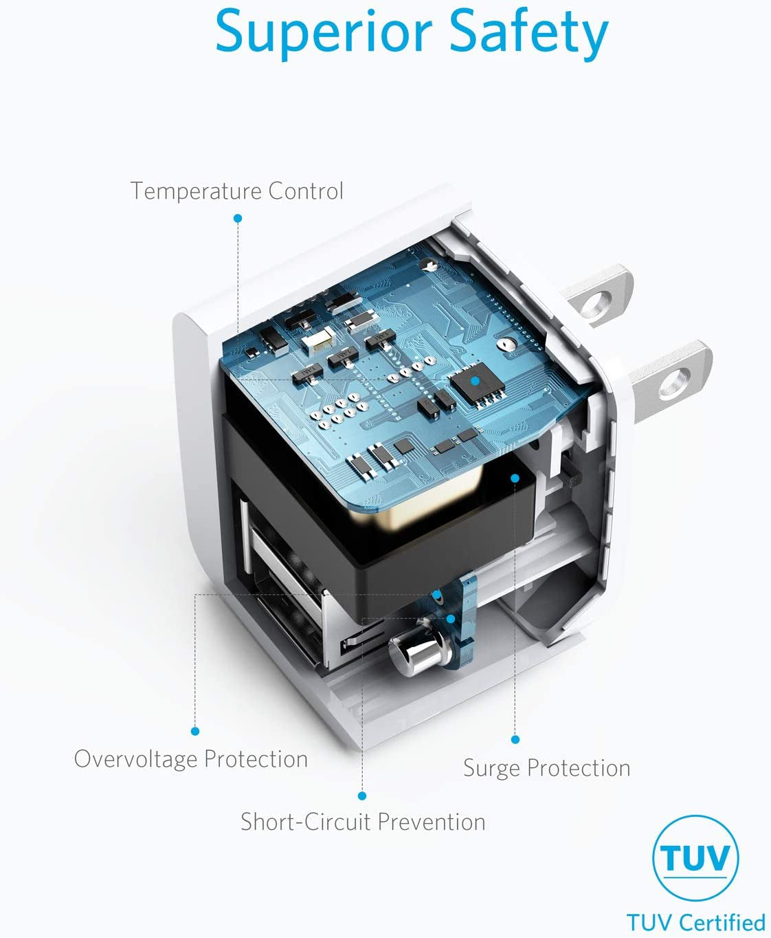 USB Charger, Anker 2-Pack Dual Port 12W Wall Charger with Foldable Plug, Powerport Mini for Iphone XS/ X / 8 / 8 plus / 7 / 6S / 6S Plus, Ipad, Samsung Galaxy Note 5 / Note 4, HTC, Moto, and More  Anker   