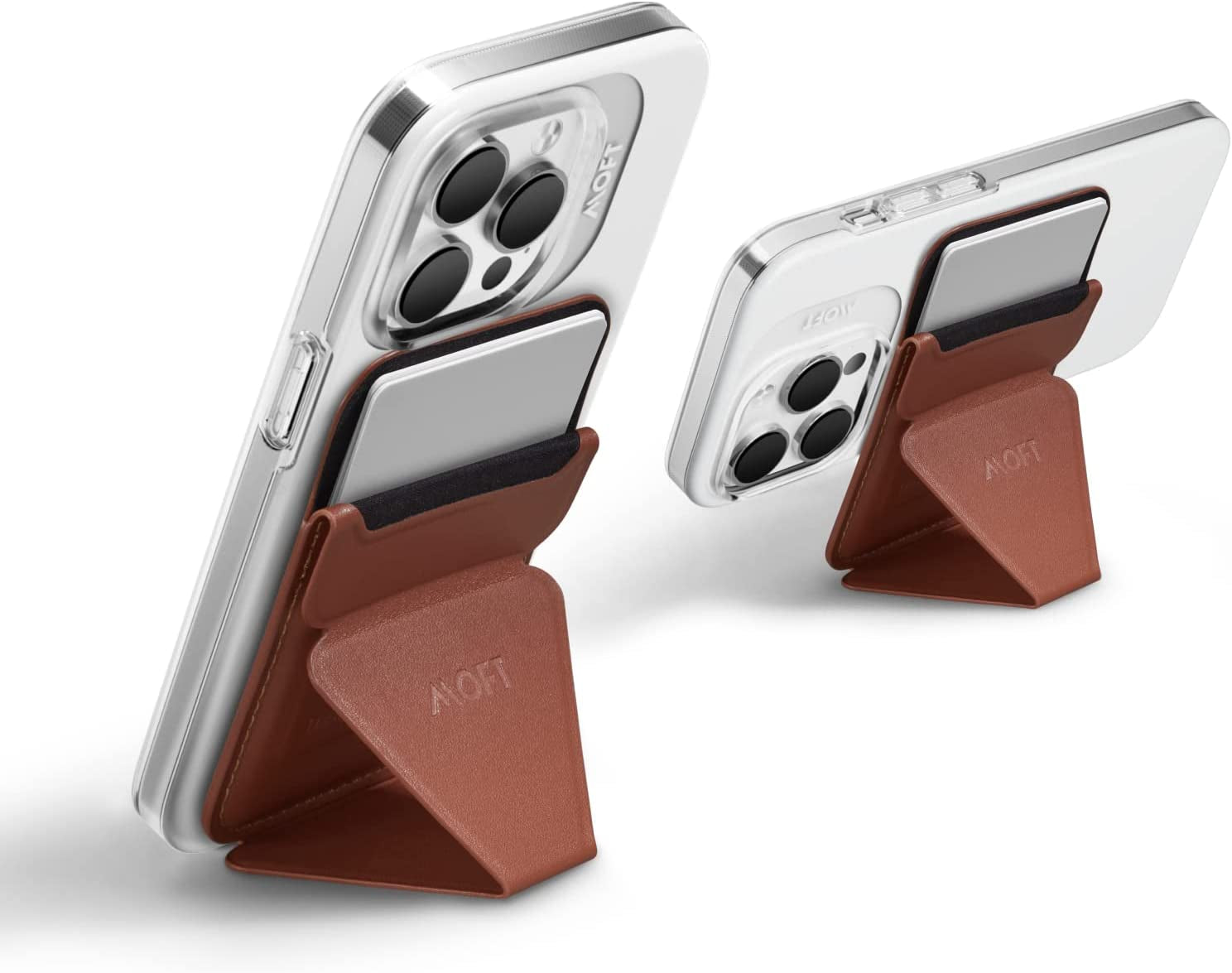 MOFT Magsafe Wallet Stand for Iphone 14/13/12 Series Magsafe Compatible Phone Stand with 3 Viewing Angles (Night Black)  MOFT Brown  