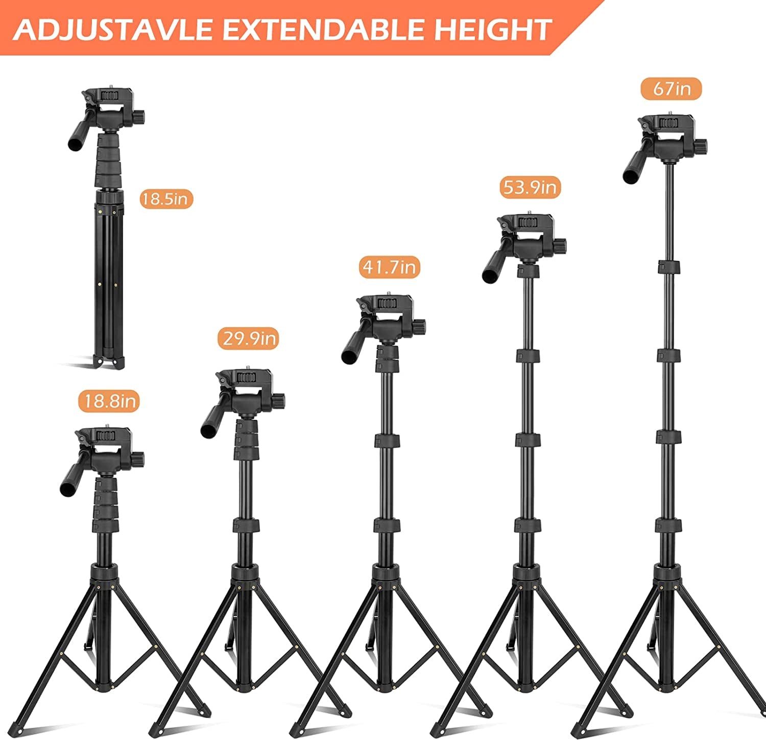 67" Phone Tripod Bunlde with 12'' Selfie Ring Light with 62'' Tripod Stand, LED Lighting with Phone Stand for Video Recording, Compatible with Cell Phones and Cameras  Aureday   