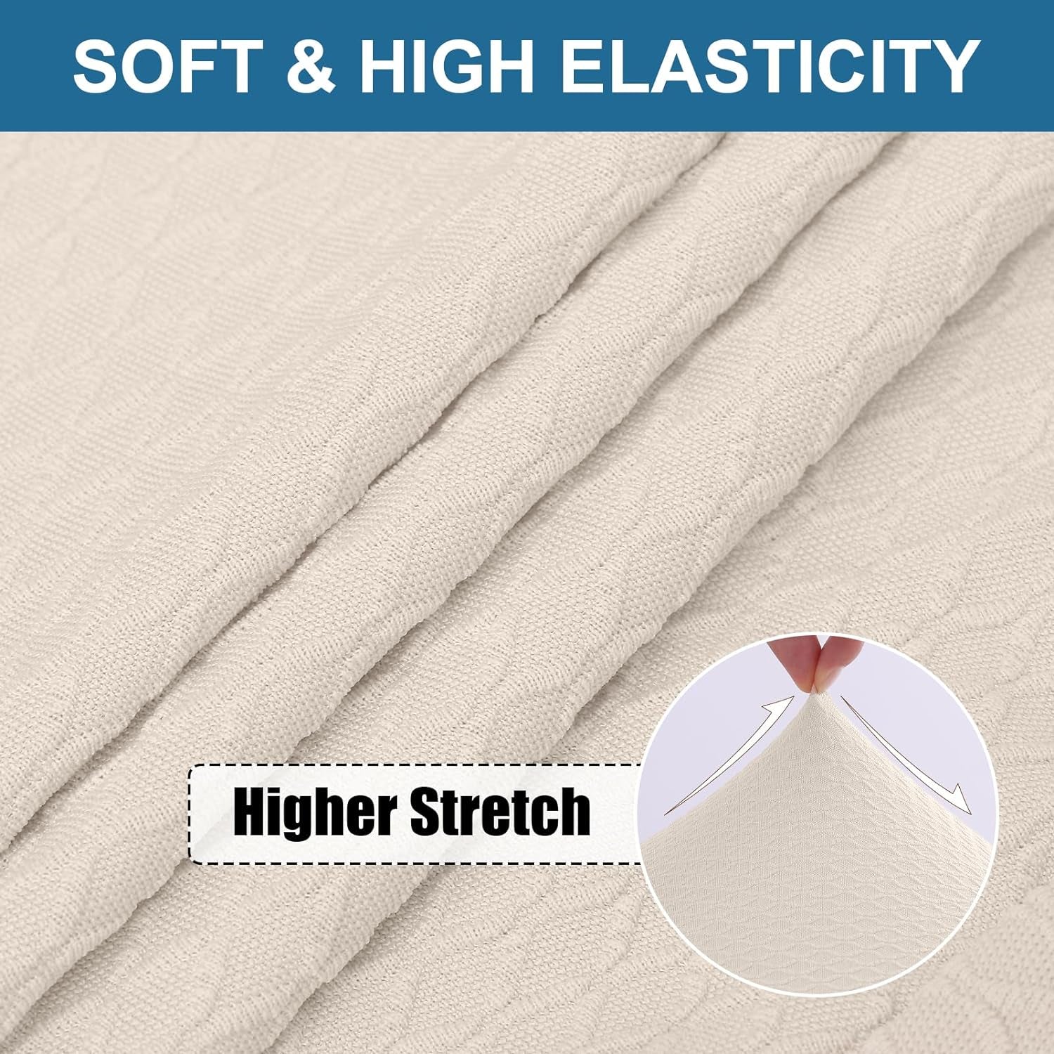 Smiry Stretch Jacquard Seat Covers for Dining Chairs, 6 Pack Washable Dining Chair Cover Dining Room Chair Seat Covers, Beige  smiry   