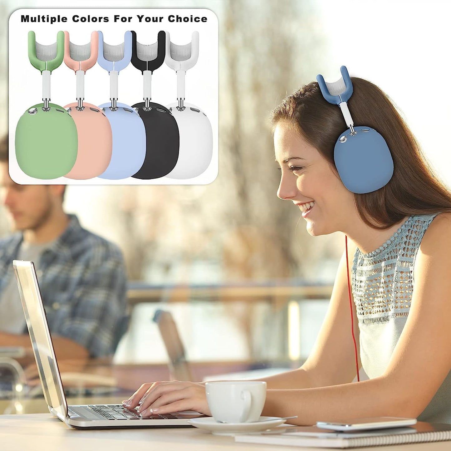 Aiaabq for Airpods Max Case Cover,Anti-Scratch Ear Pad Case Cover/Ear Cups Cover/Headband Cover for Airpods Max, Accessories Soft Silicone Skin Protector for Apple Airpods Max  Aiaabq   