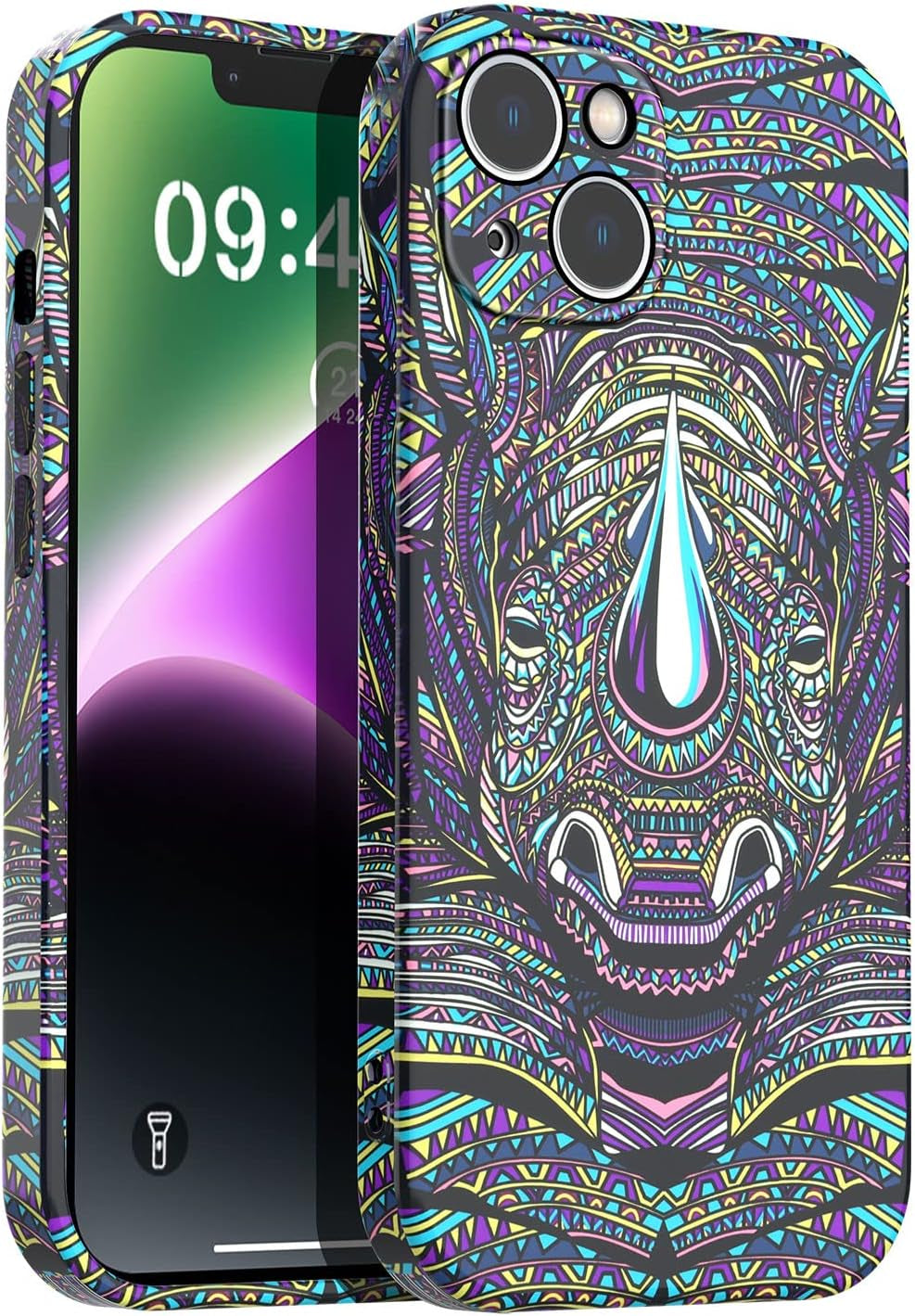 Aicase Magnetic Case for Iphone 14 Plus,Support Magnetic Car Mount Heavy Duty 2-Layer Pocket-Friendly Durable Military Grade Protection Shockproof/Dropproof Protective Cover for Iphone 14 plus 6.7"_1  AICase Rhino 3D Design  