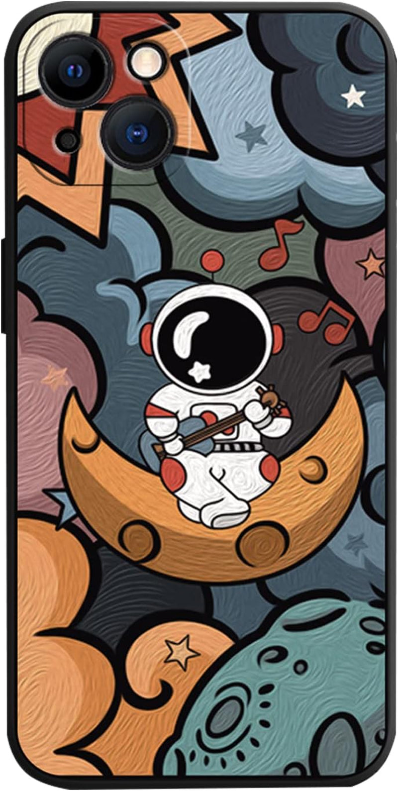 Yonds Queen for Iphone 12 Mini Cute Case, Cool Cartoon Astronaut Space Design Stylish Bumper Women Girls Protective Anti-Slip Shockproof Fashion Creative Case (Black Telescope, Iphone 12 Mini)  Yonds Queen   