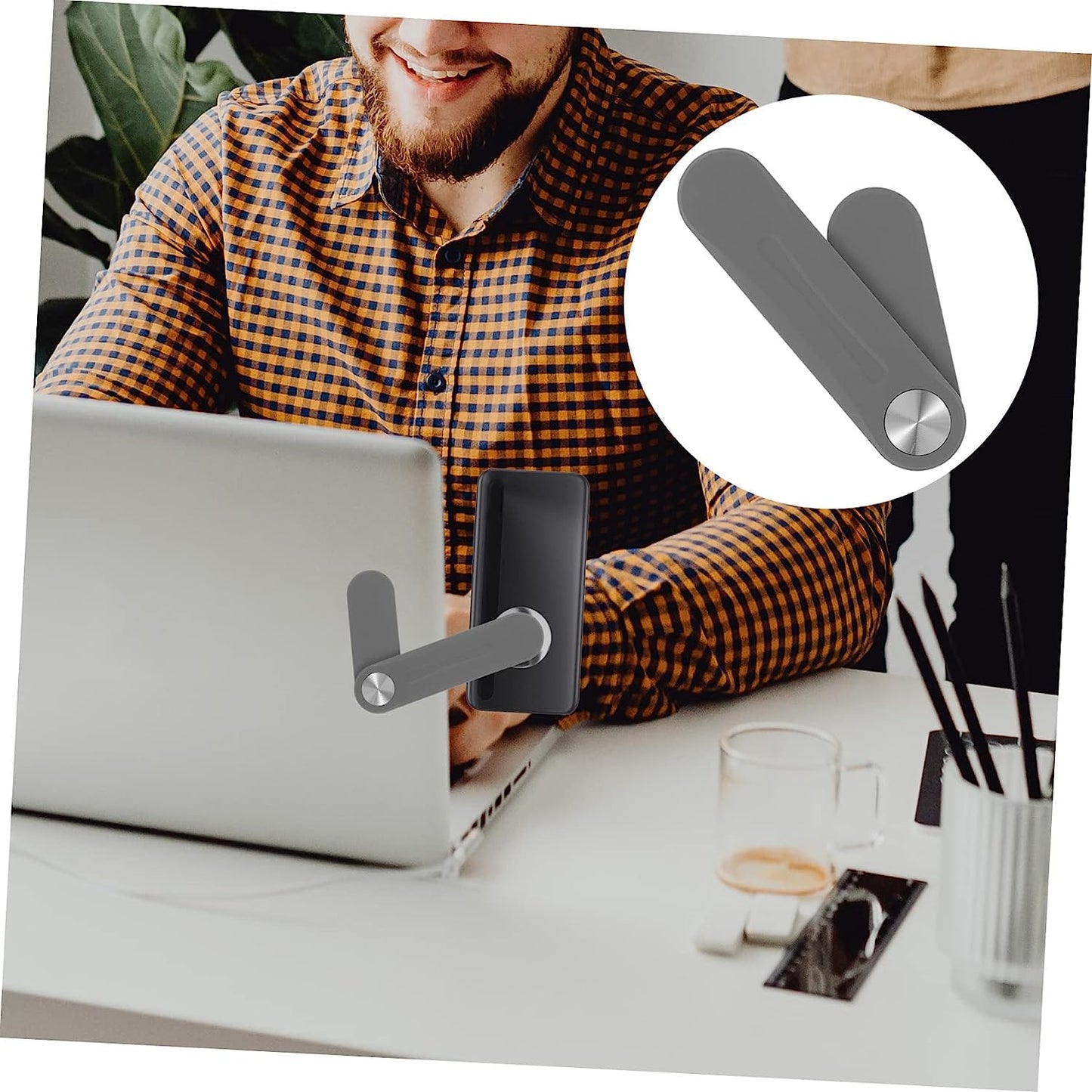 PLAFOPE Expand Mobile Phone Bracket Laptop Display Monitor Stands Portable PC Laptop Phone Holder Magnetic Laptop Mount Computer Phone Mount Laptop Side Monitor Mount Laptop Arm for Phone  PLAFOPE   