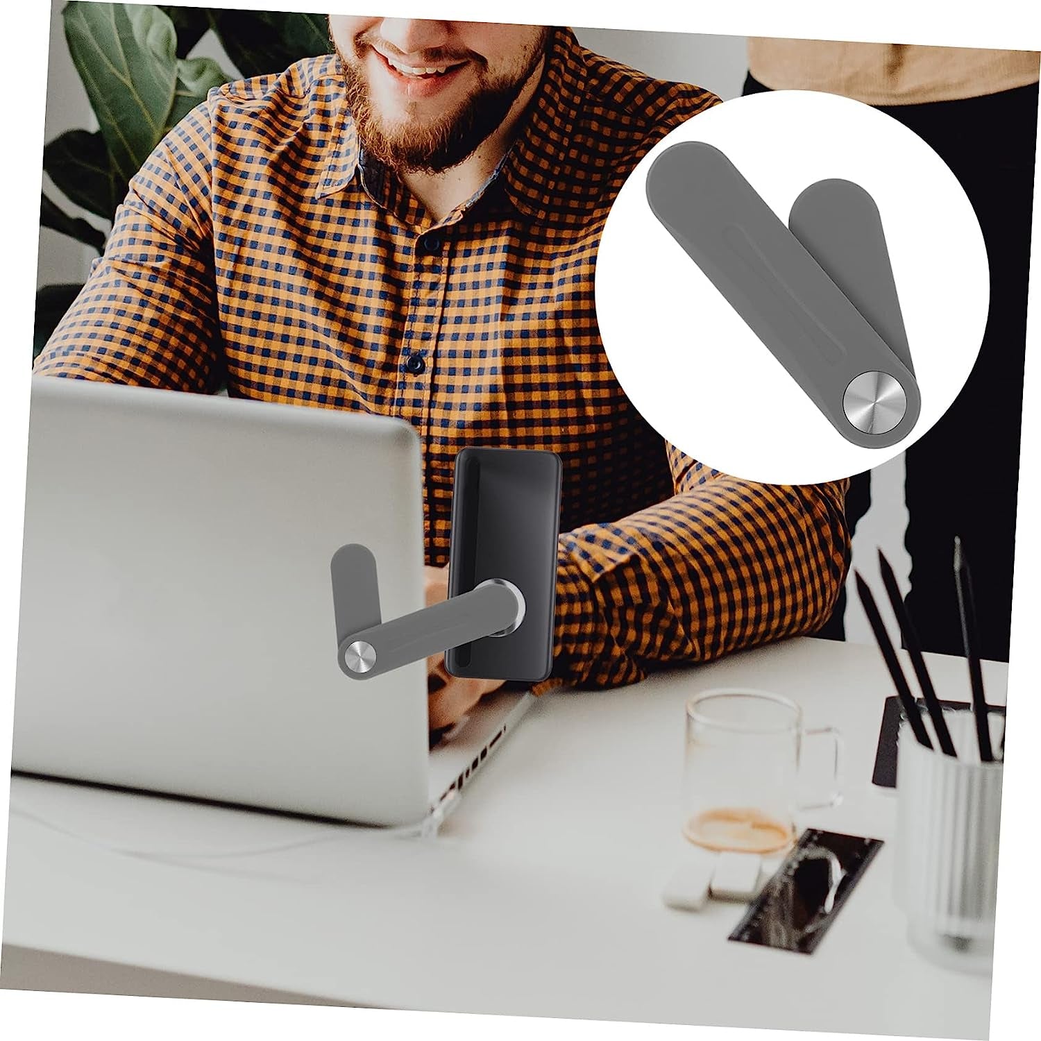 PLAFOPE Expand Mobile Phone Bracket Laptop Display Monitor Stands Portable PC Laptop Phone Holder Magnetic Laptop Mount Computer Phone Mount Laptop Side Monitor Mount Laptop Arm for Phone  PLAFOPE   