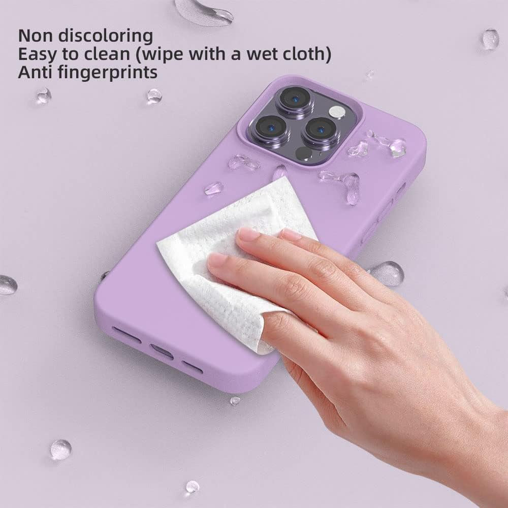SOH Iphone 14 Pro Silicone Case 6.1 Inch Full-Body Shockproof Case with Ultra-Thin Inner Lining Compatible with Apple Iphone 14 Pro (Elegant Purple)  SOH Mingying   
