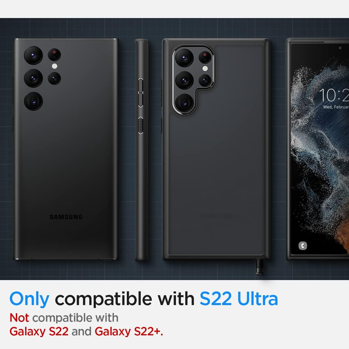 Spigen Ultra Hybrid Designed for Galaxy S22 Ultra Case (2022) - Frost Black  Spigen   