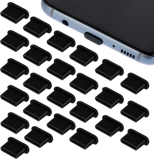 Giantree 25Pcs Type-C Dust Plug Set, Silicone USB C anti Dust Cover Caps Charging Port Cover Type-C Dust Protectors Stopper for Smartphone Laptop  Giantree   